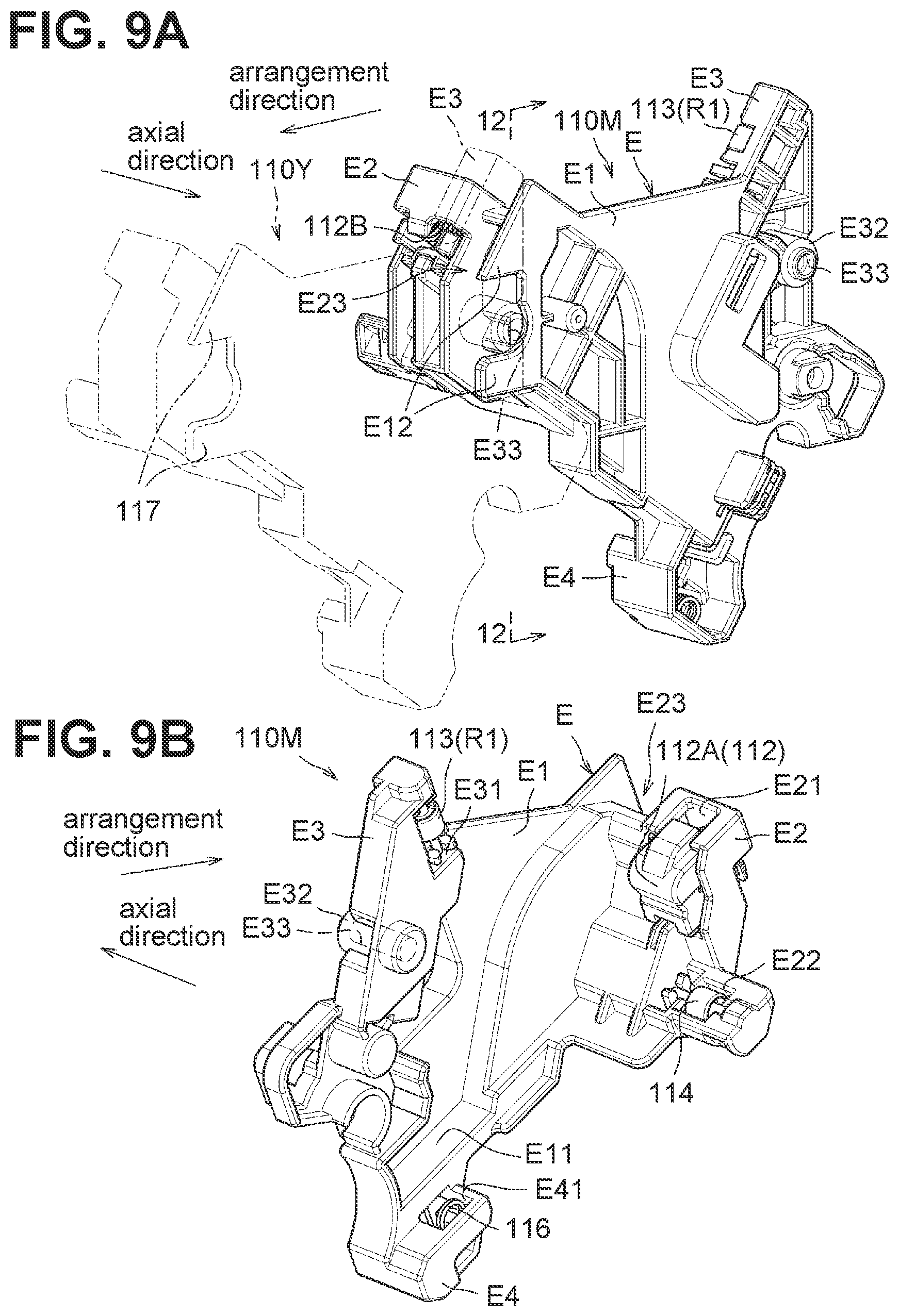 Patent US12353162 Figure 9 – Drum cartridge having separation shaft for moving developing frame away from photosensitive drum