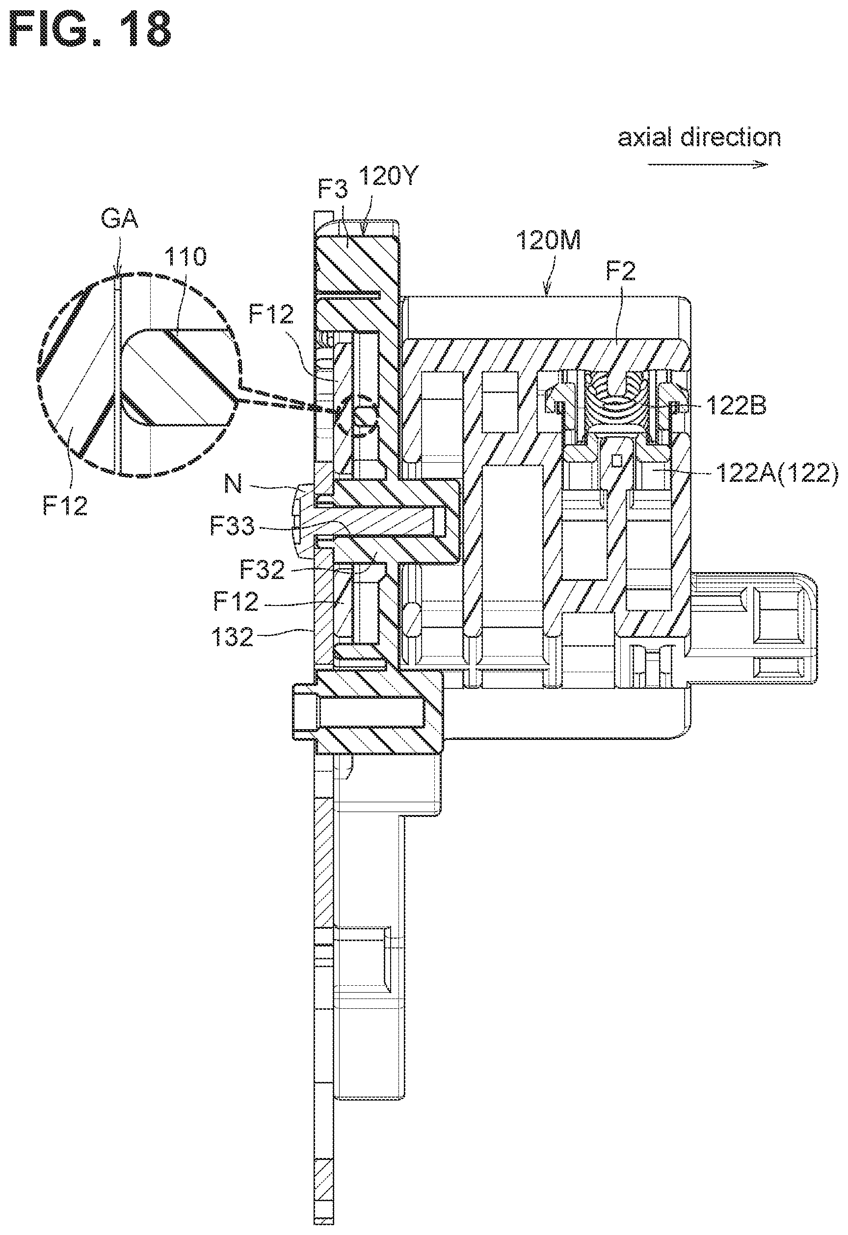 Patent US12353162 Figure 18 – Drum cartridge having separation shaft for moving developing frame away from photosensitive drum