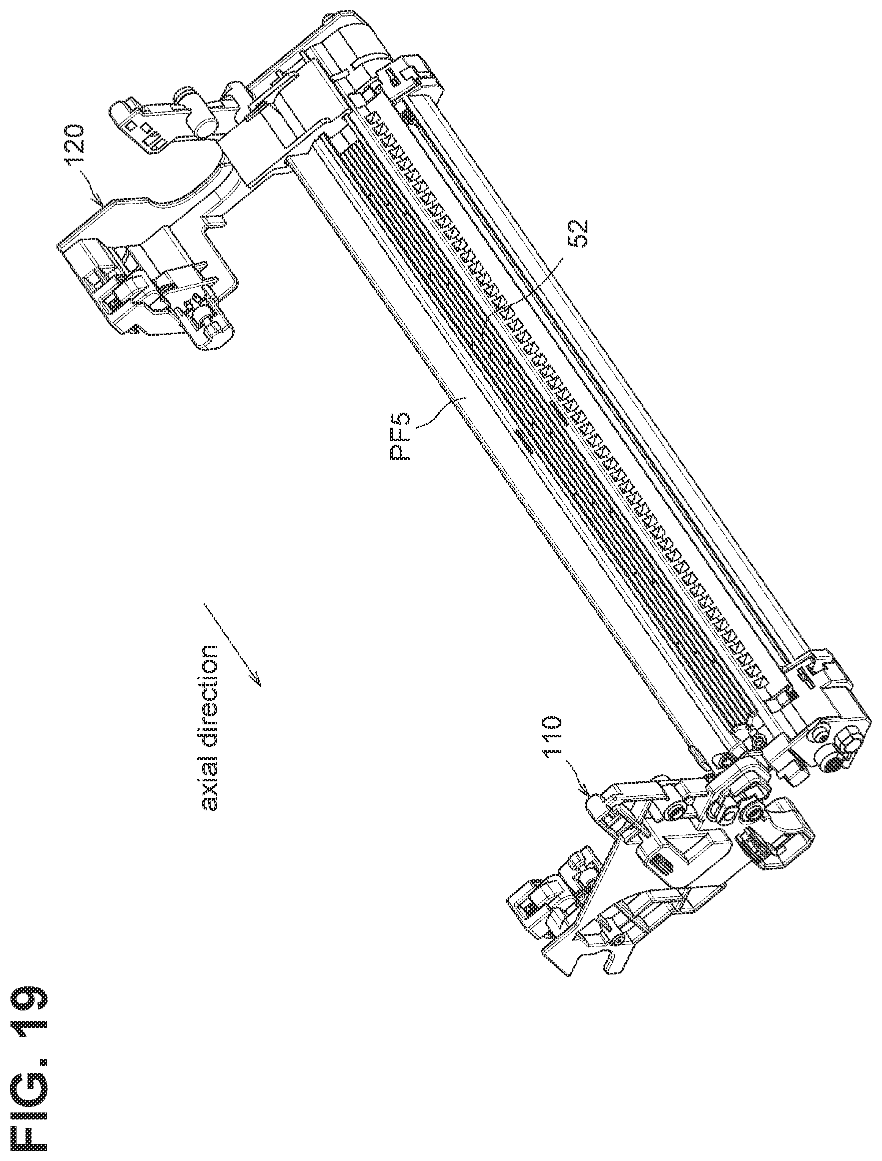 Patent US12353162 Figure 19 – Drum cartridge having separation shaft for moving developing frame away from photosensitive drum