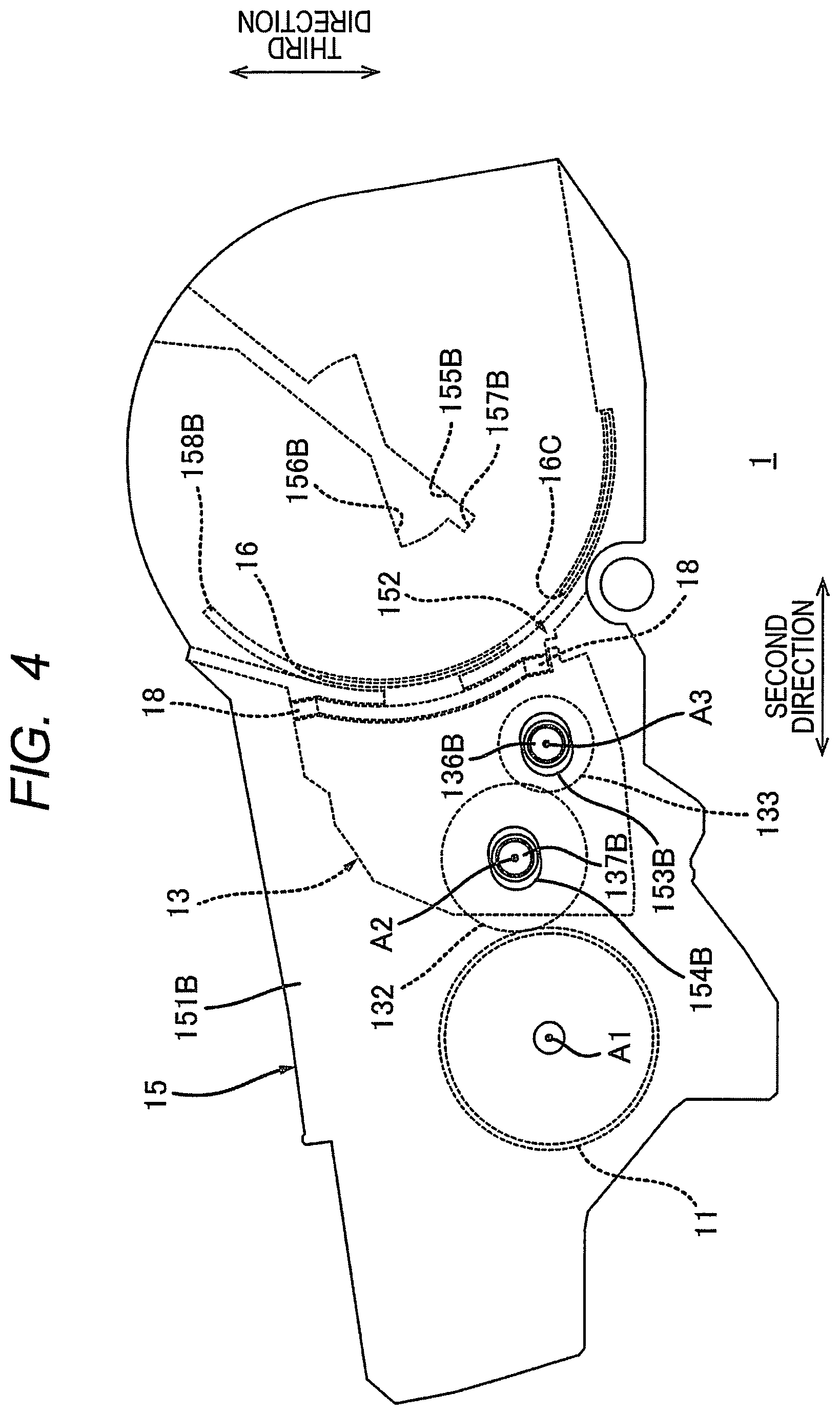 Patent US12353163 Figure 4 – Process cartridge having support frame with passage opening, developing housing with reception opening, and seal