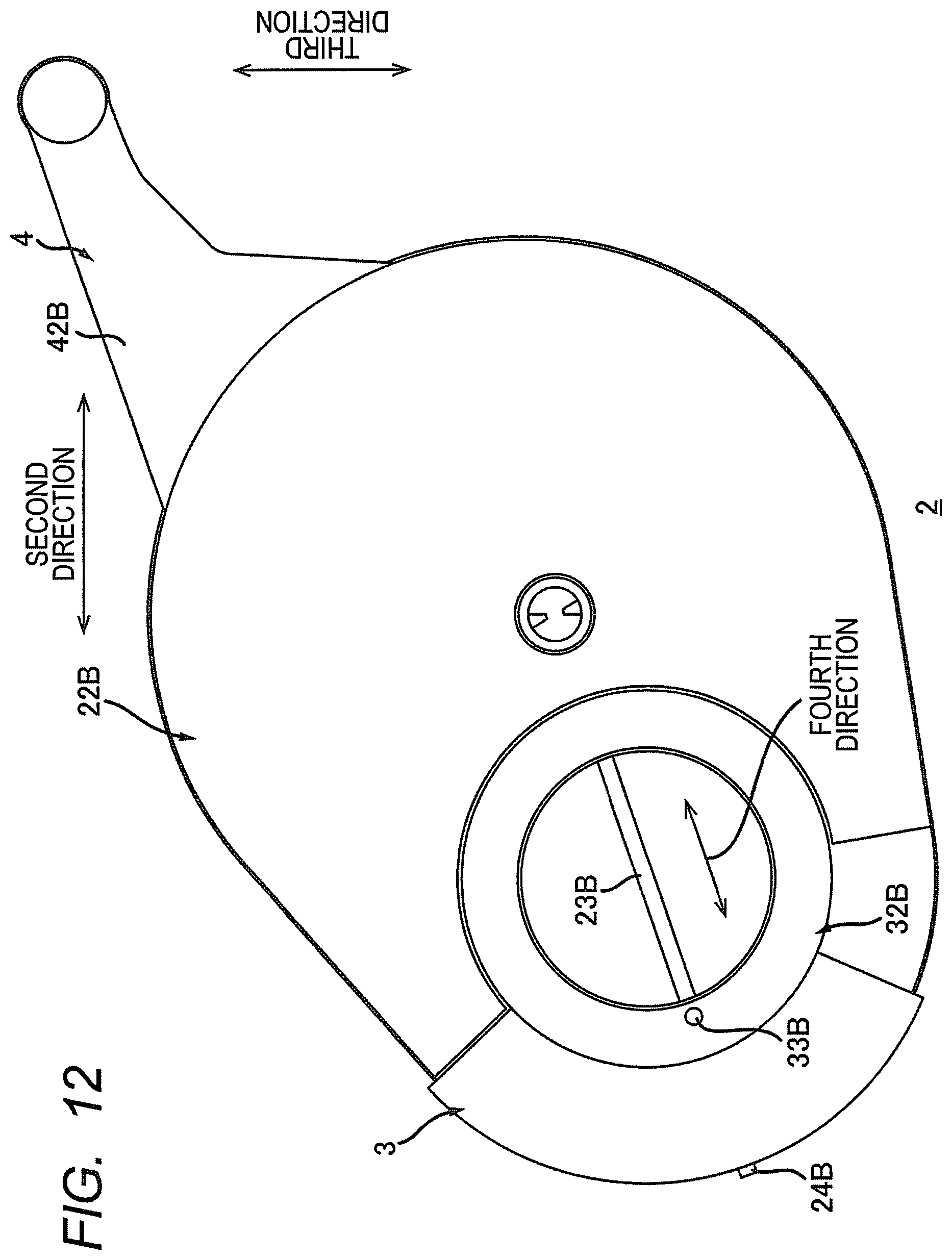 Patent US12353163 Figure 12 – Process cartridge having support frame with passage opening, developing housing with reception opening, and seal