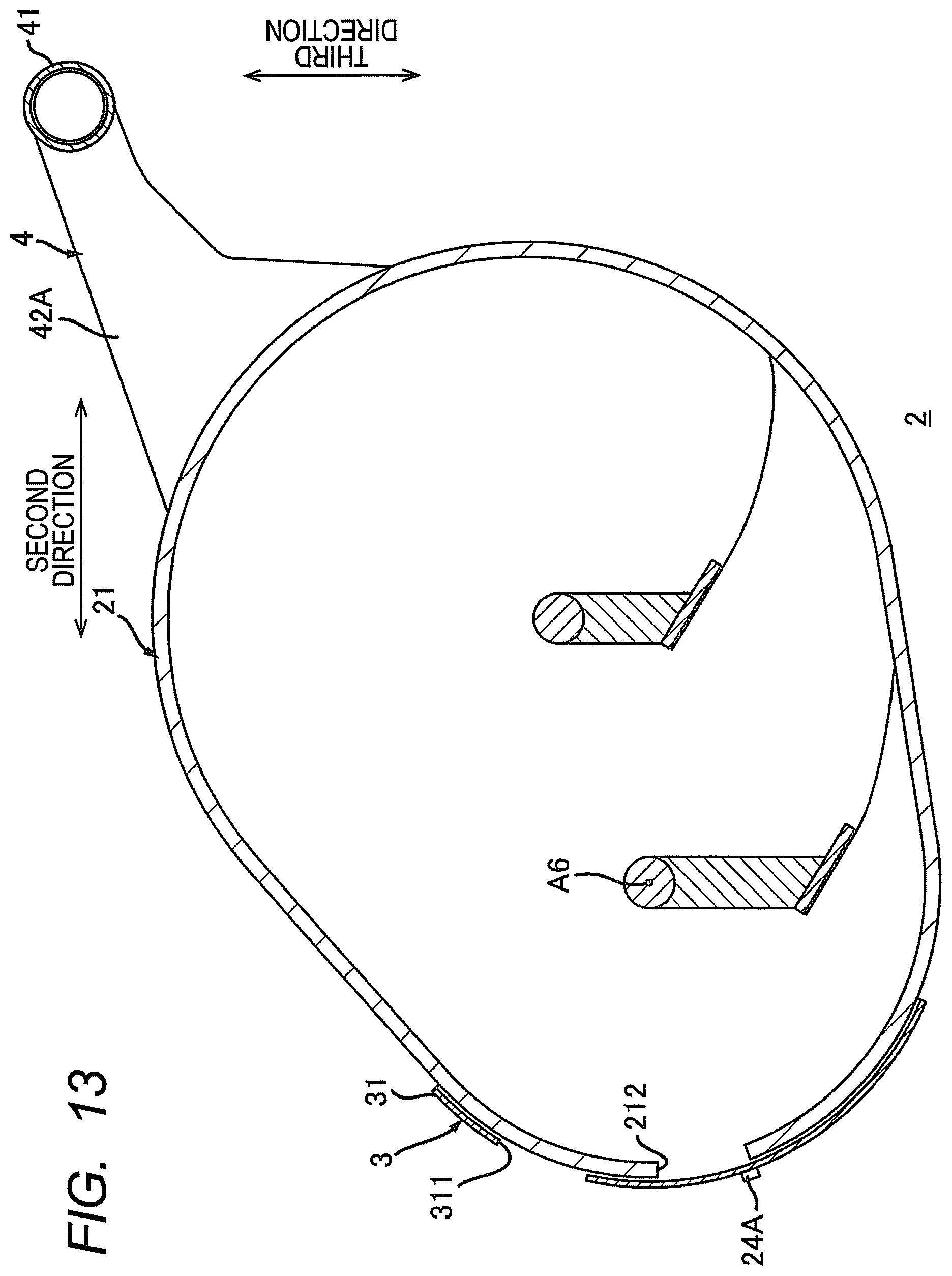 Patent US12353163 Figure 13 – Process cartridge having support frame with passage opening, developing housing with reception opening, and seal