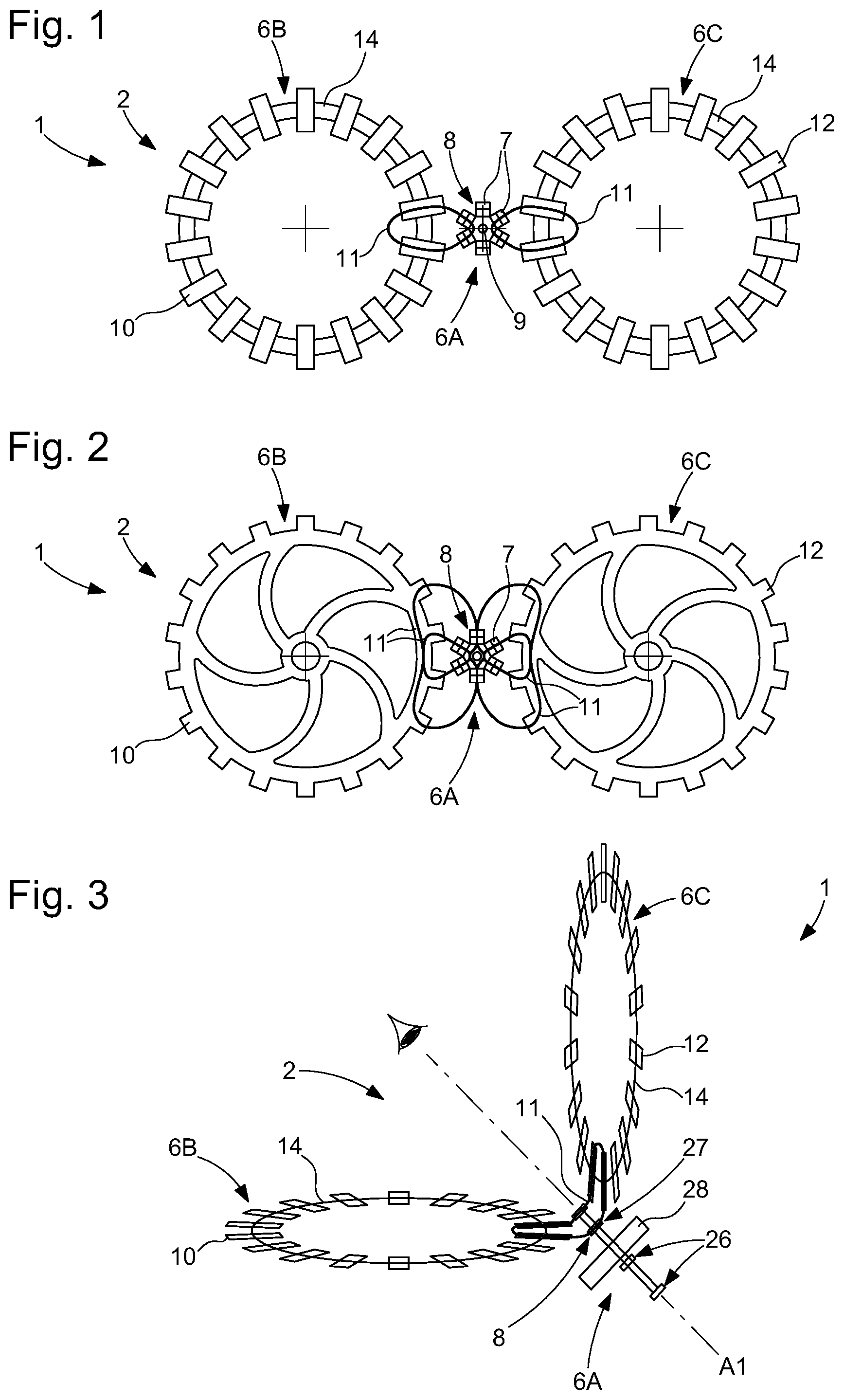 Patent US12353169 Figure 1 – Timepiece mechanism provided with a magnetic gear