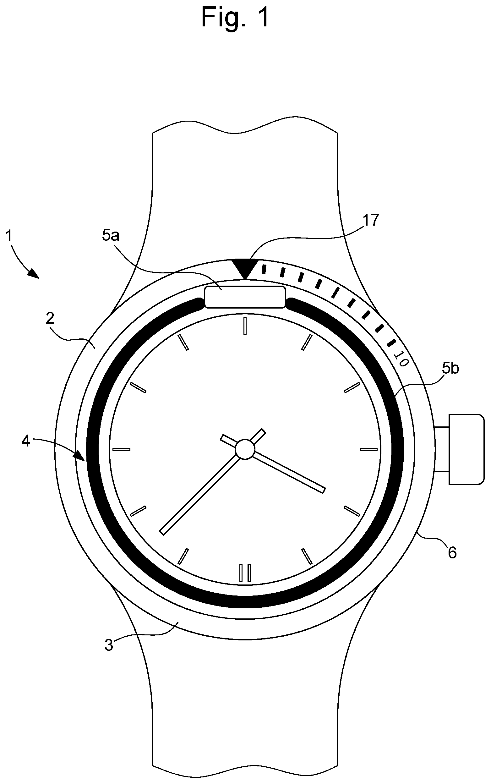 Patent US12353174 Figure 1 – Watch case comprising a near-field communication device
