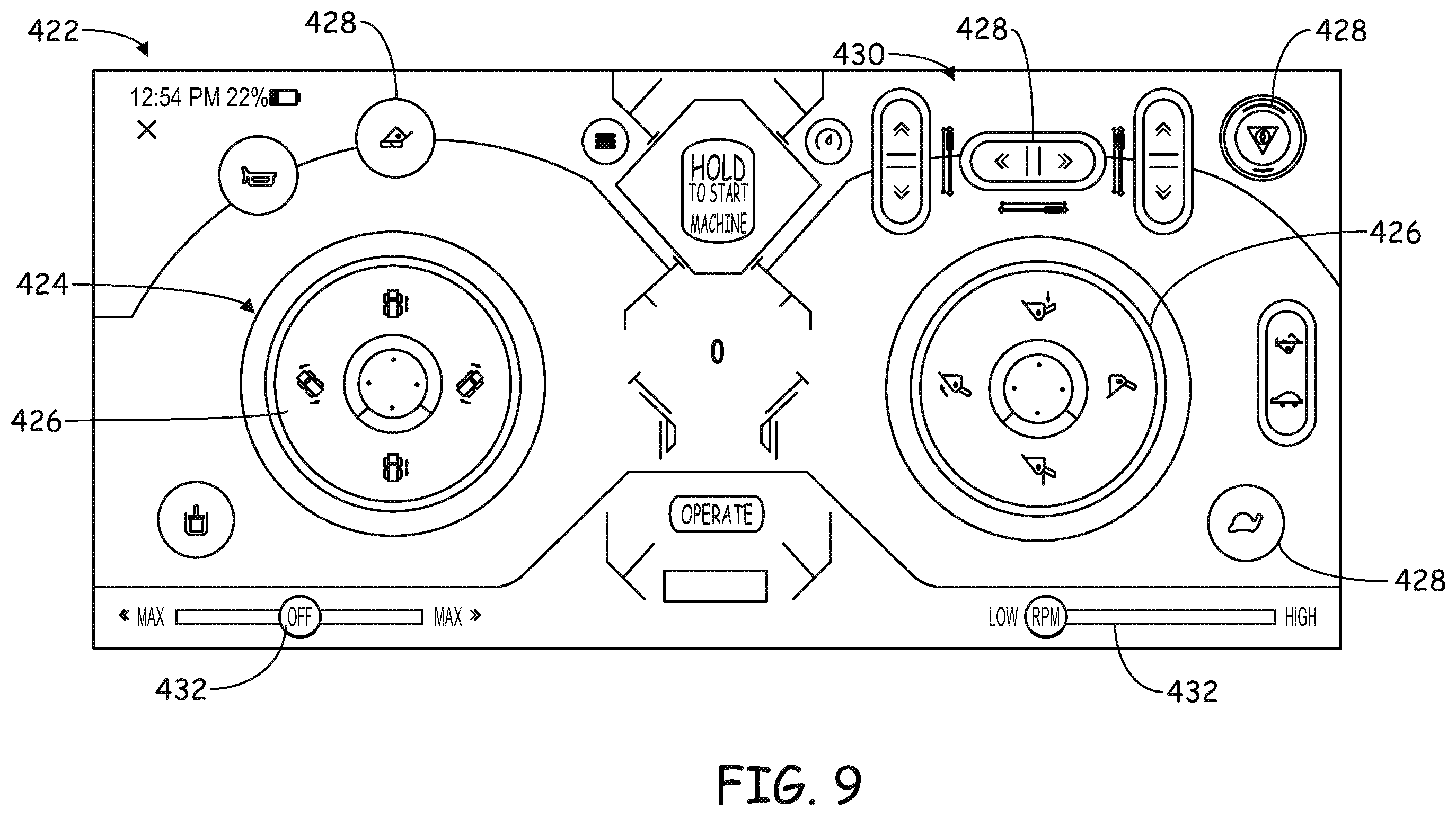Patent US12353205 Figure 8 – Remote control for a power machine