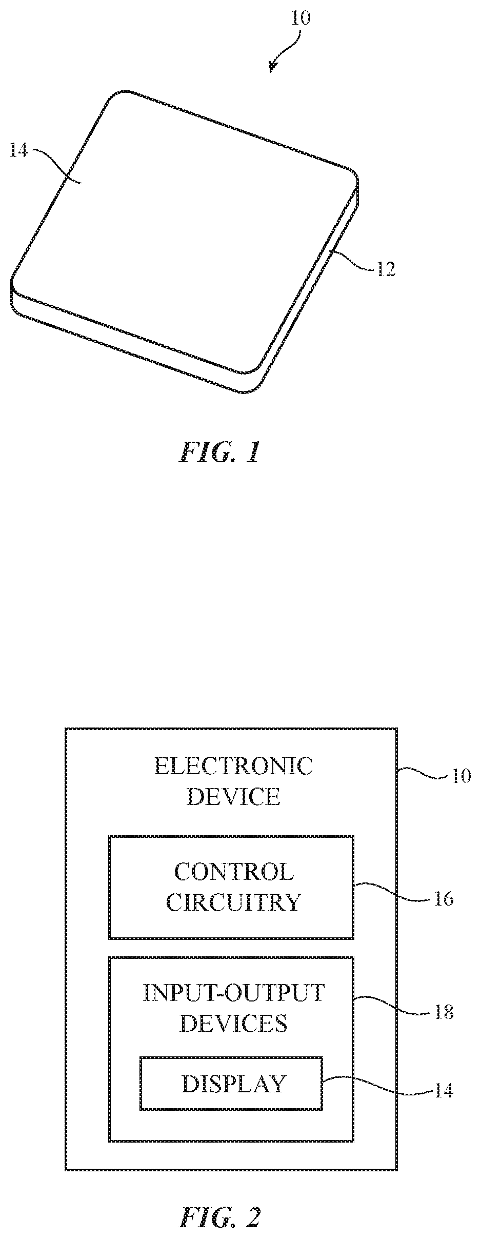 Patent US12353241 Figure 1 – Electronic devices with display support structures