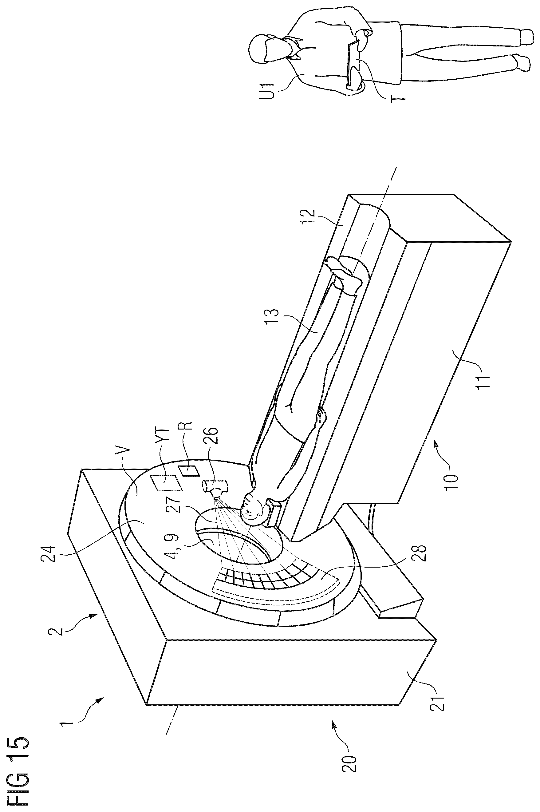 Patent US12353245 Figure 10 – Arrangement with a tablet computer unit and a housing part of a medical imaging apparatus