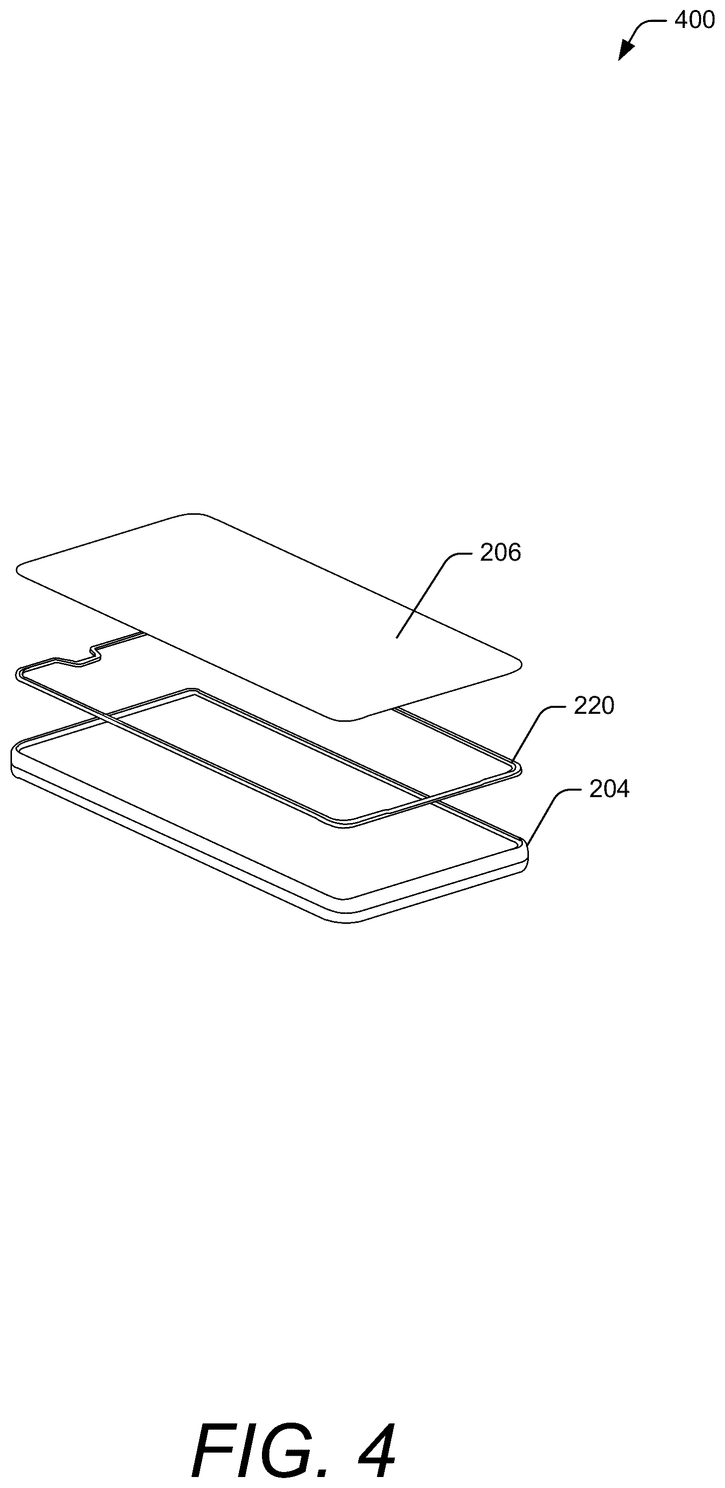 Patent US12353246 Figure 4 – Narrow display borders using a display-to-frame interposer