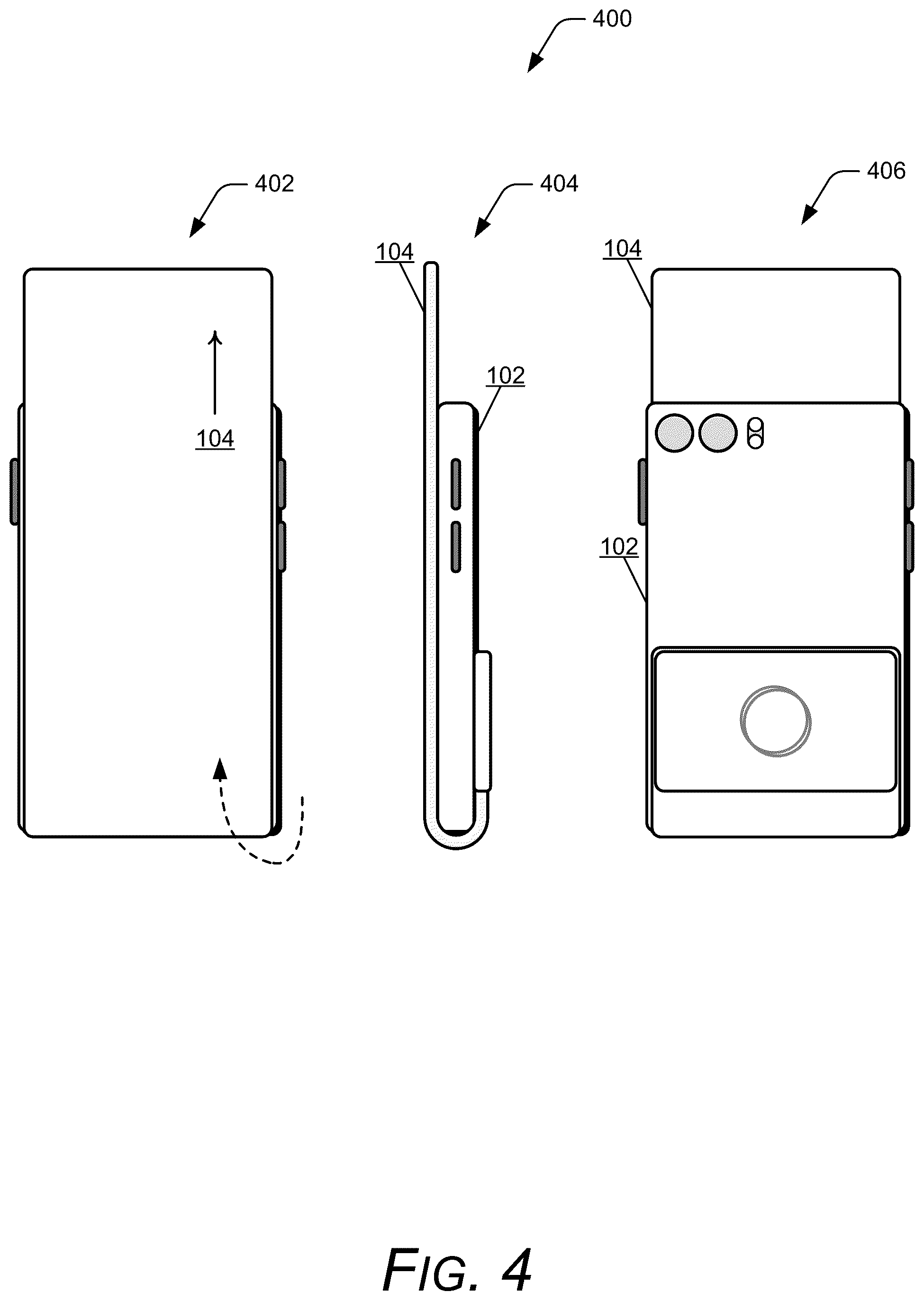 Patent US12353249 Figure 4 – Rollable screen device voice call management