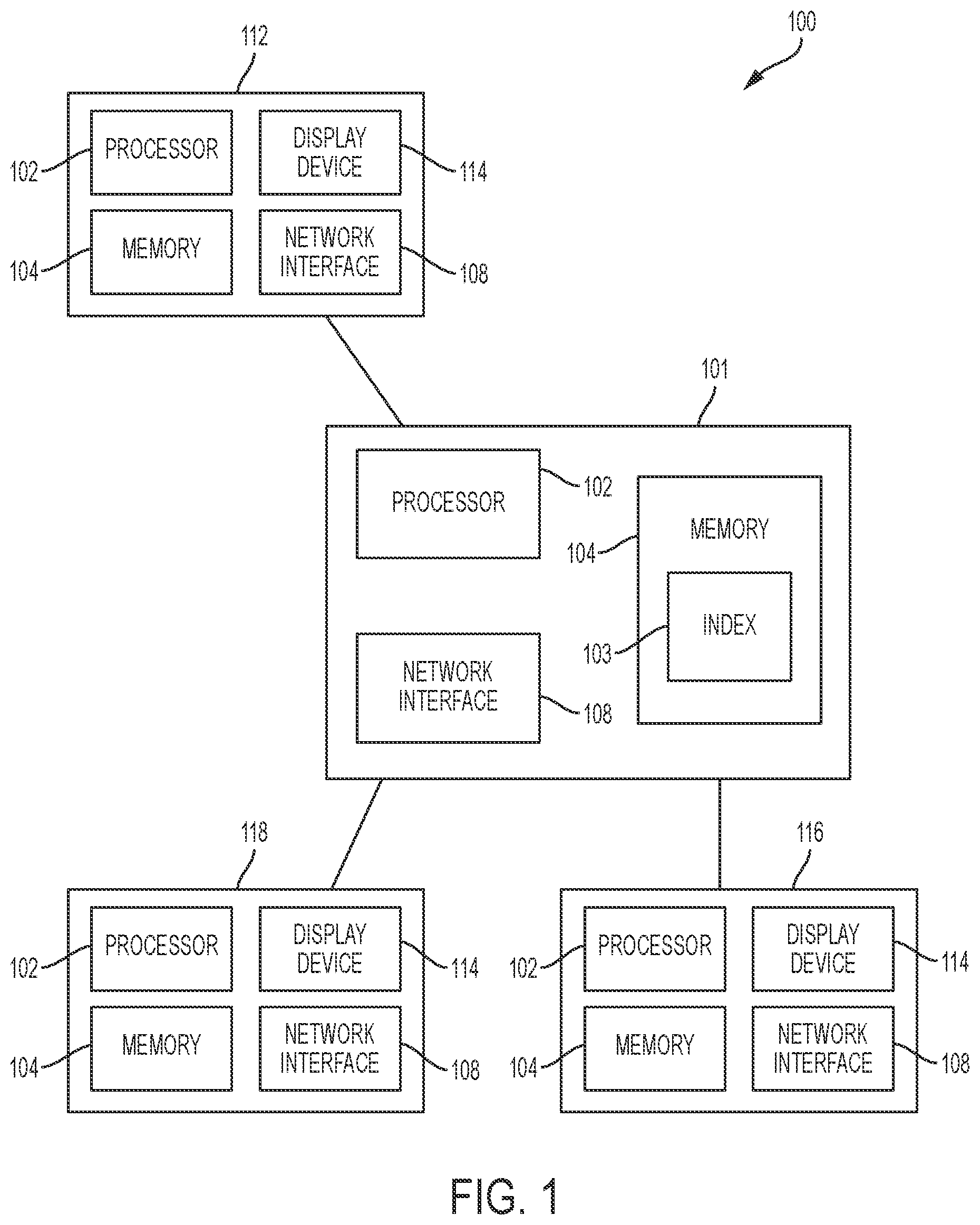 Patent US12353388 — Index data structures and graphical user interface — Figure 1