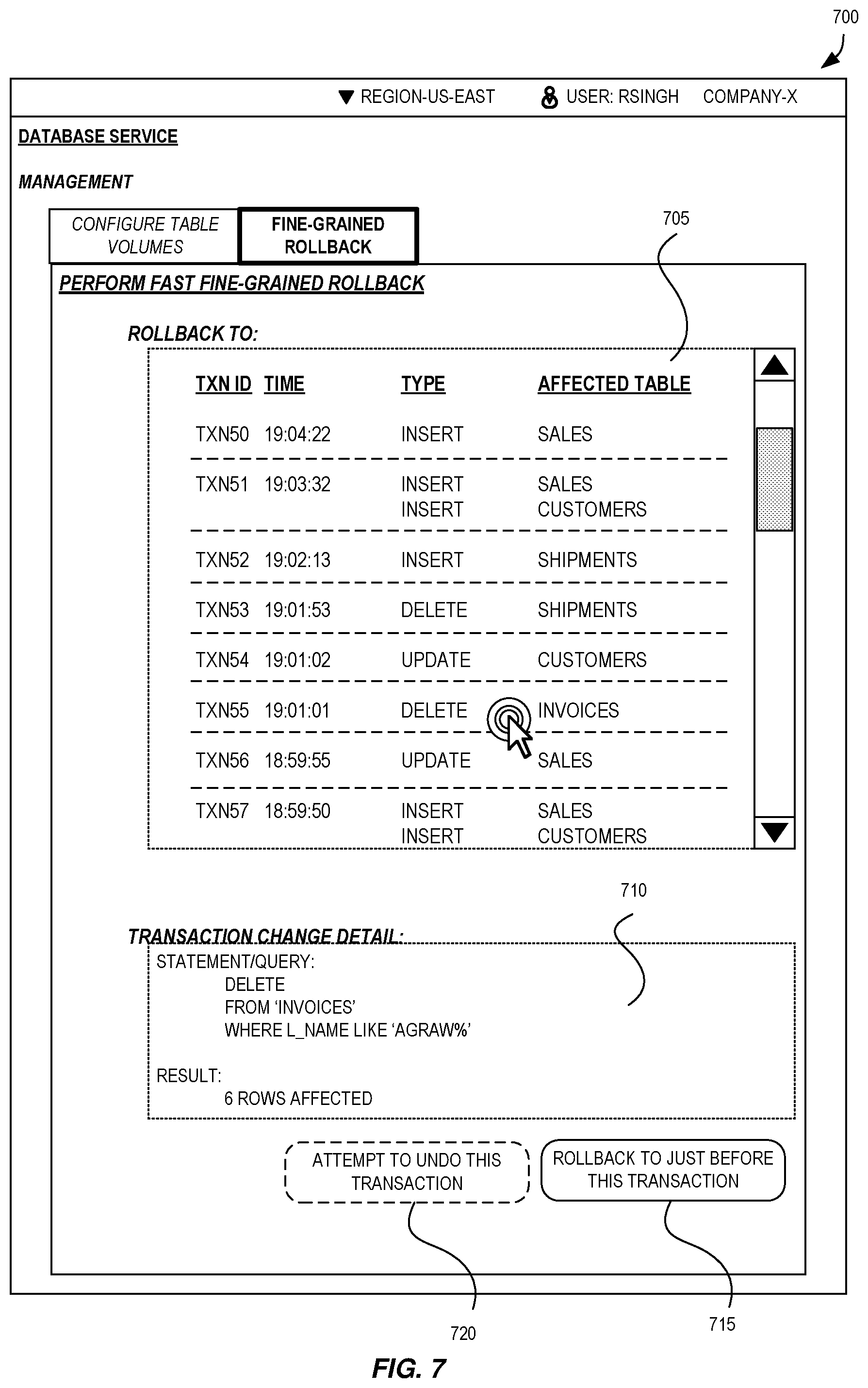 Patent US12353397 Figure 7 – Volume durable log sequence number movement in a multi-volume database environment