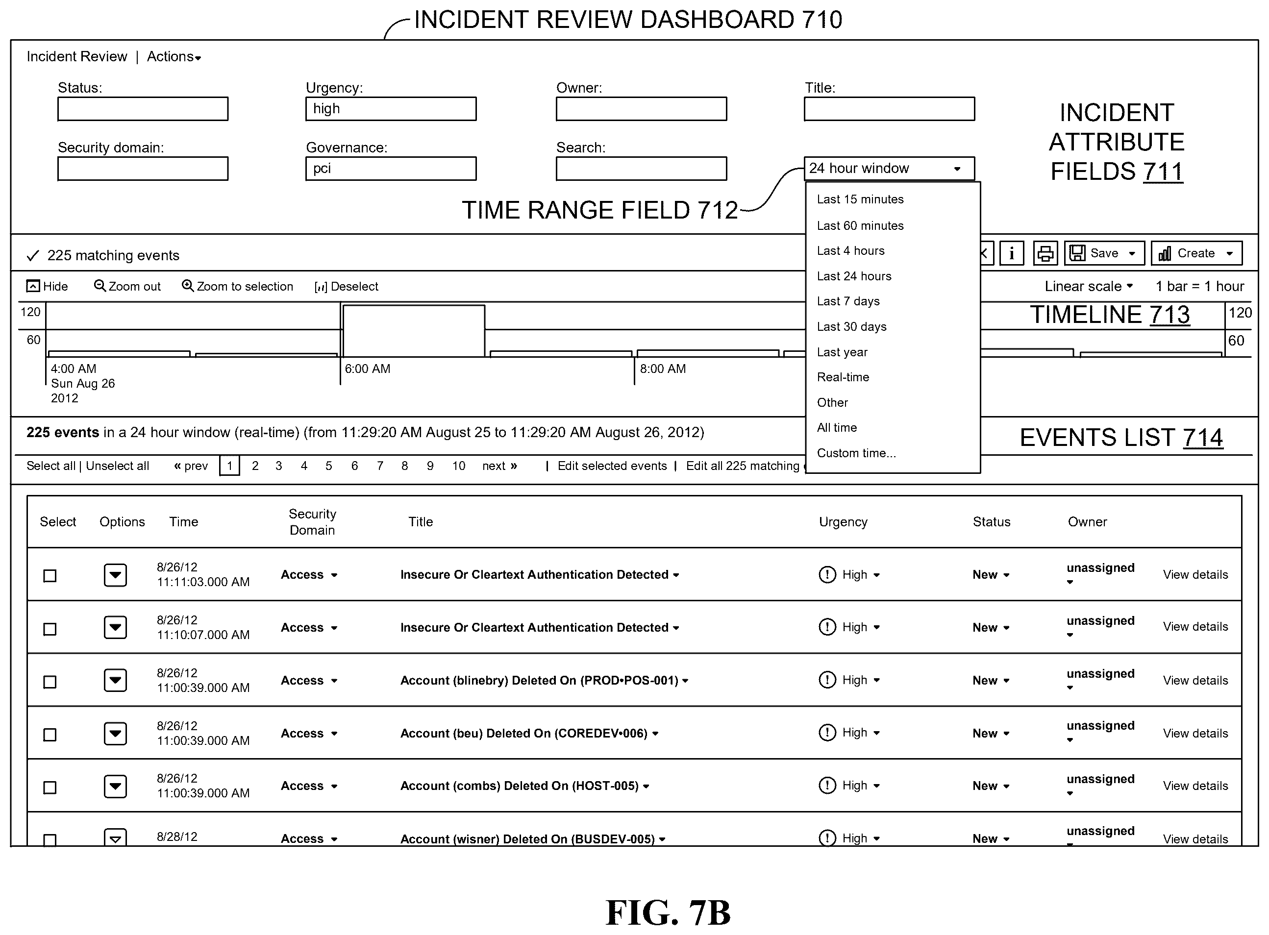 Patent US12353400 Figure 9 – Summarized view of search results with a panel in each column
