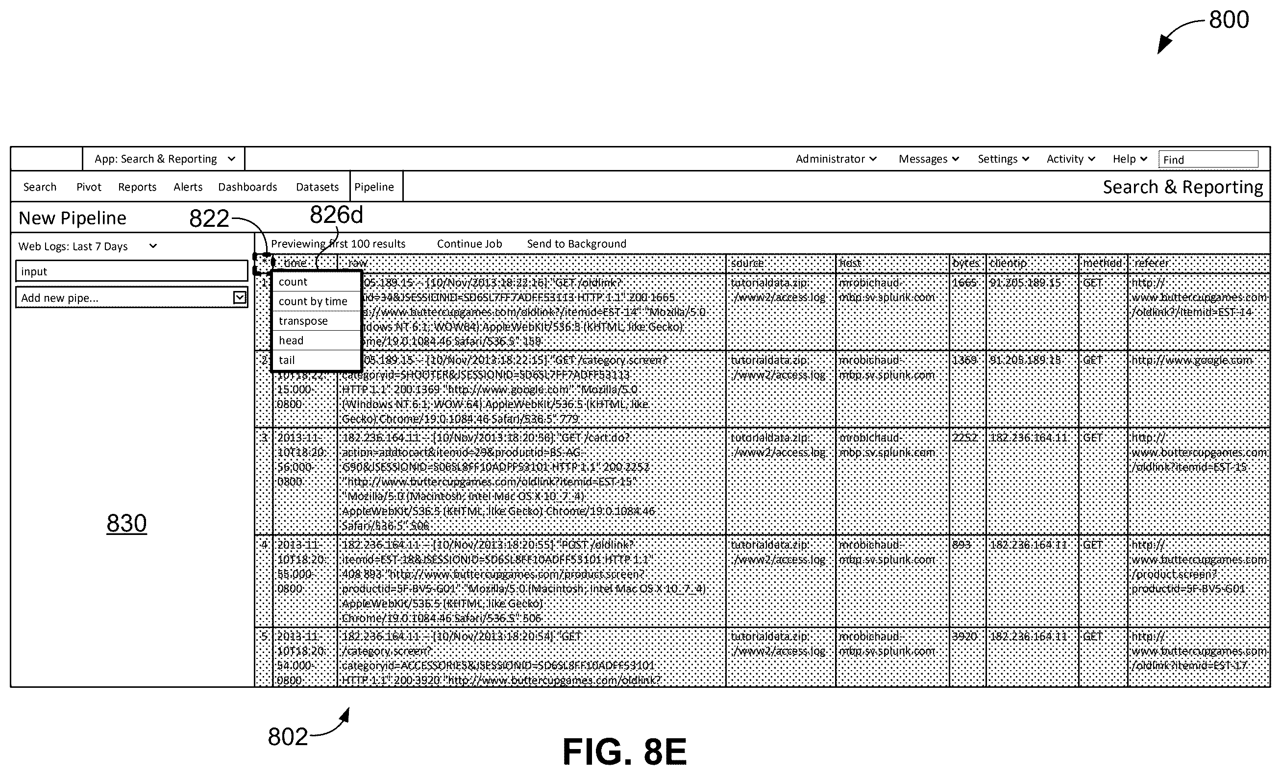 Patent US12353400 Figure 16 – Summarized view of search results with a panel in each column
