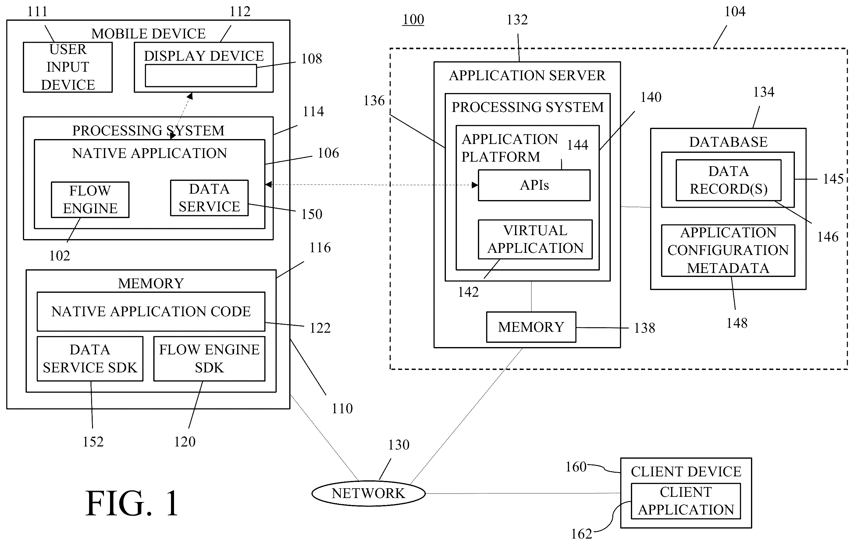 Patent US12353401 Figure 1 – Database systems and client-side methods for offline operation