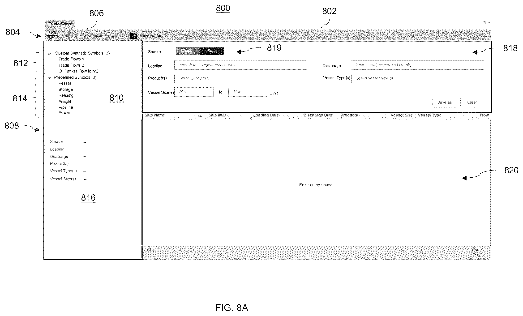 Patent US12353406 Figure 8 – Data aggregator graphical user interface