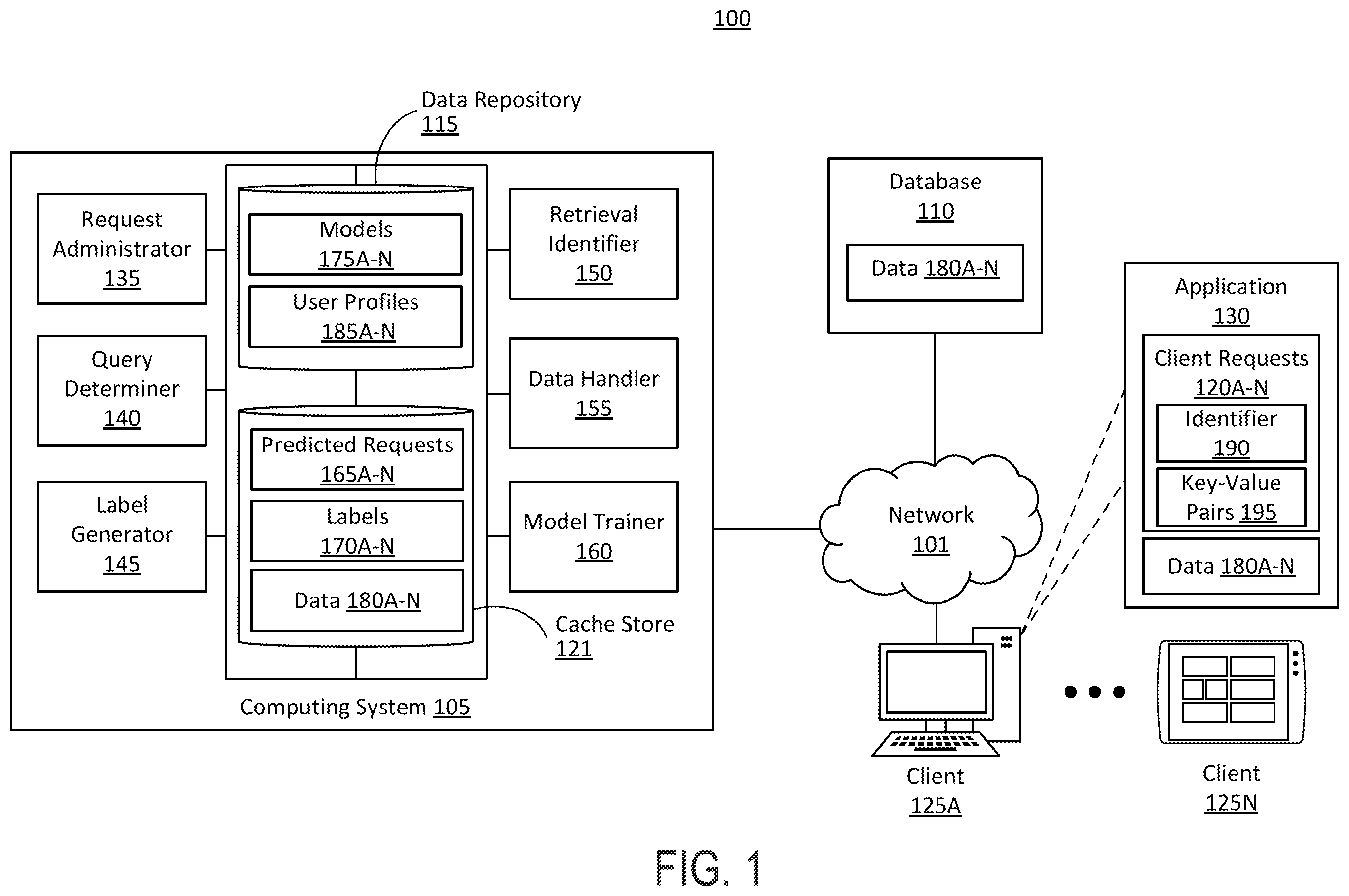 Patent US12353410 — Prediction of cacheable queries — Figure 1