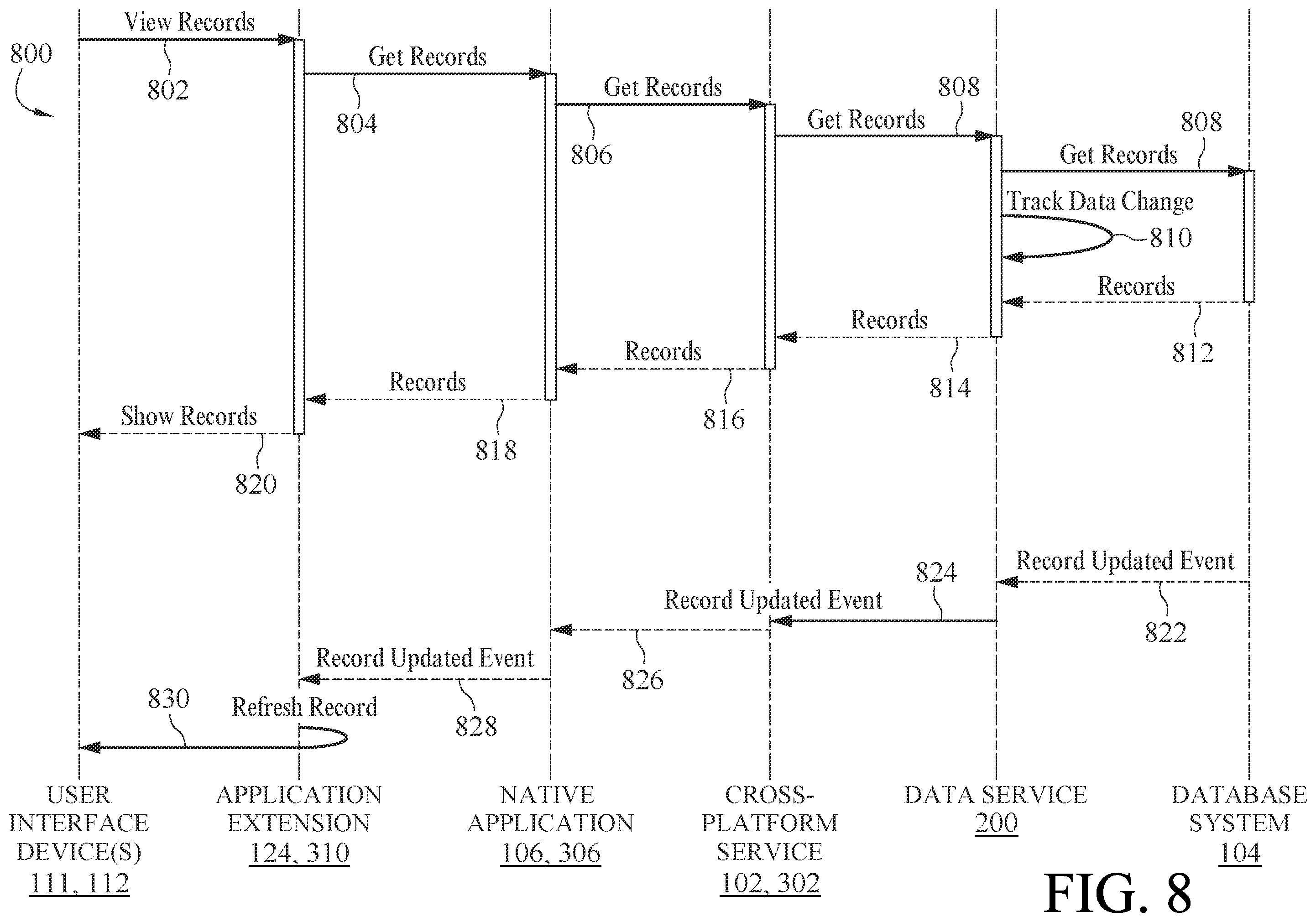 Patent US12353411 Figure 8 – Database systems and client-side query transformation methods