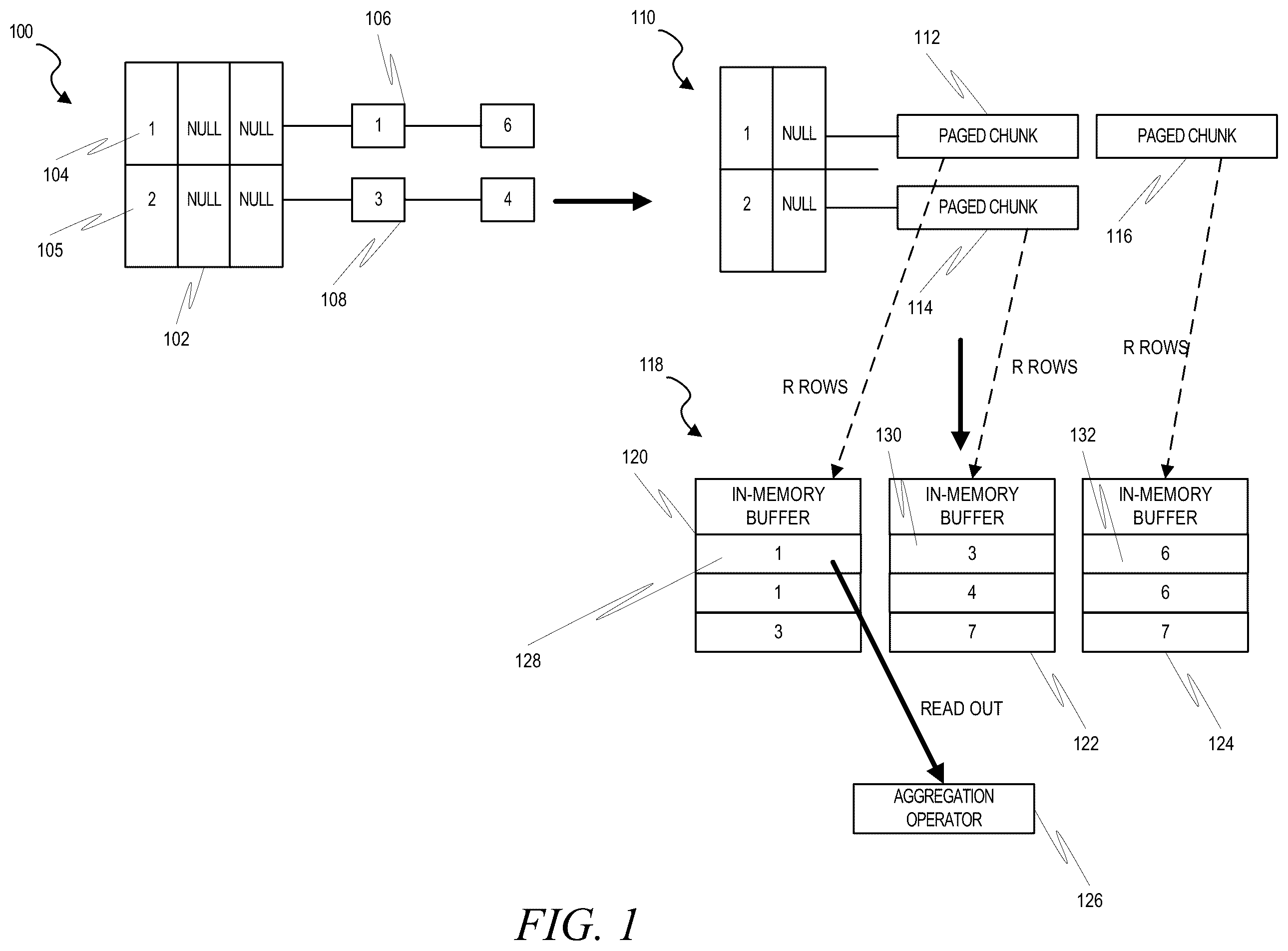 Patent US12353417 Figure 1 – Disk group-by with sorted merge
