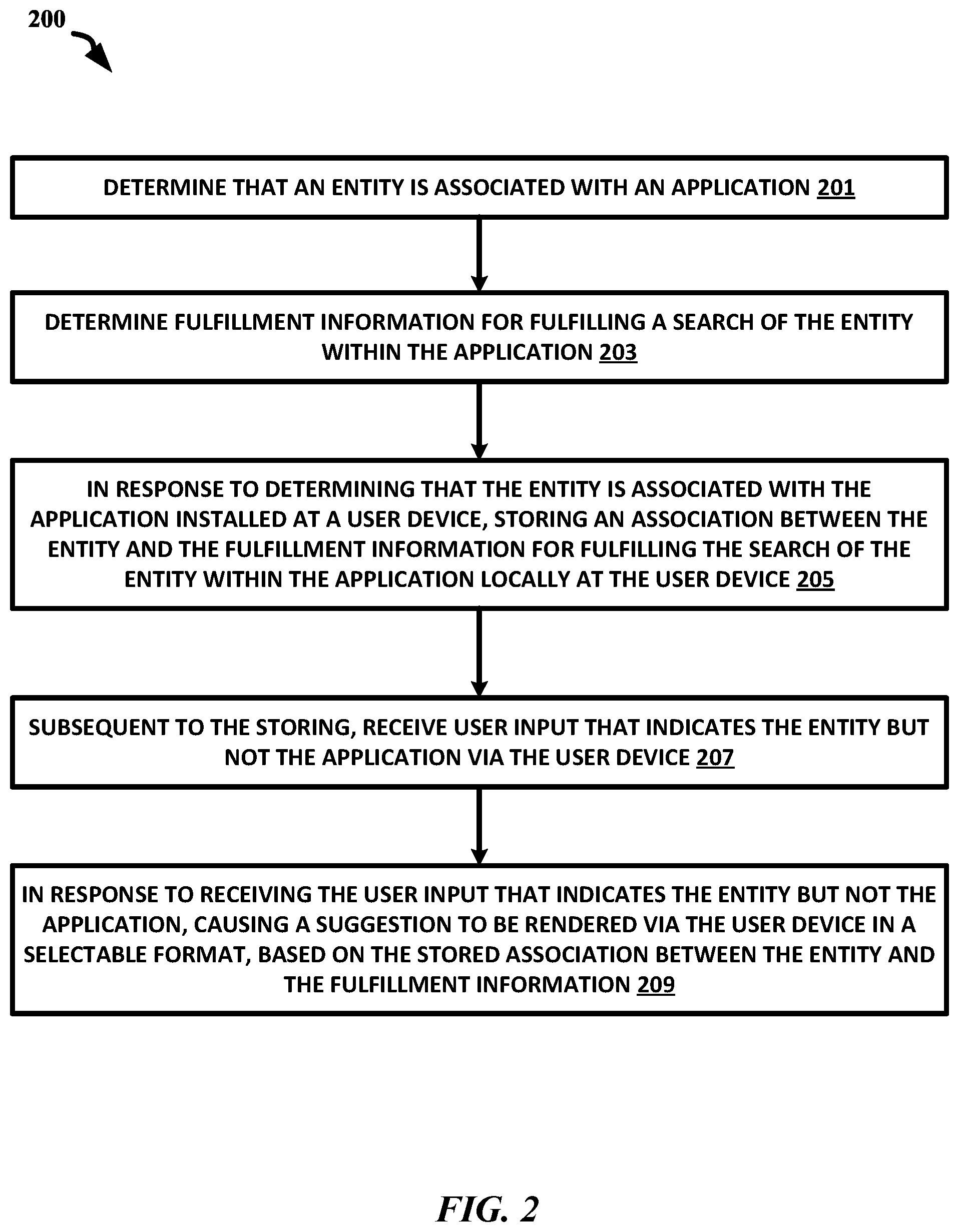 Patent US12353427 Figure 3 – Rendering suggestion for searching entity within application in response to determining the entity is associated with the application