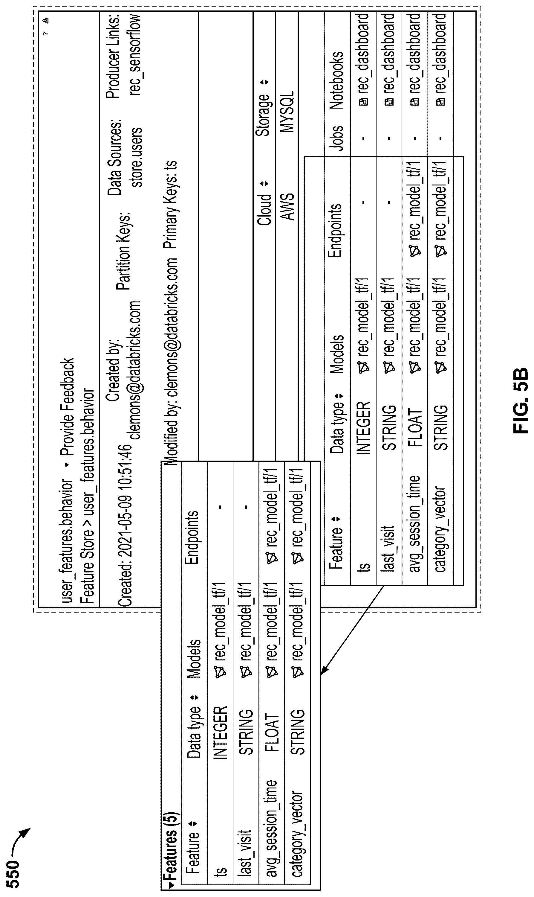 Patent US12353445 Figure 8 – Feature store with integrated tracking