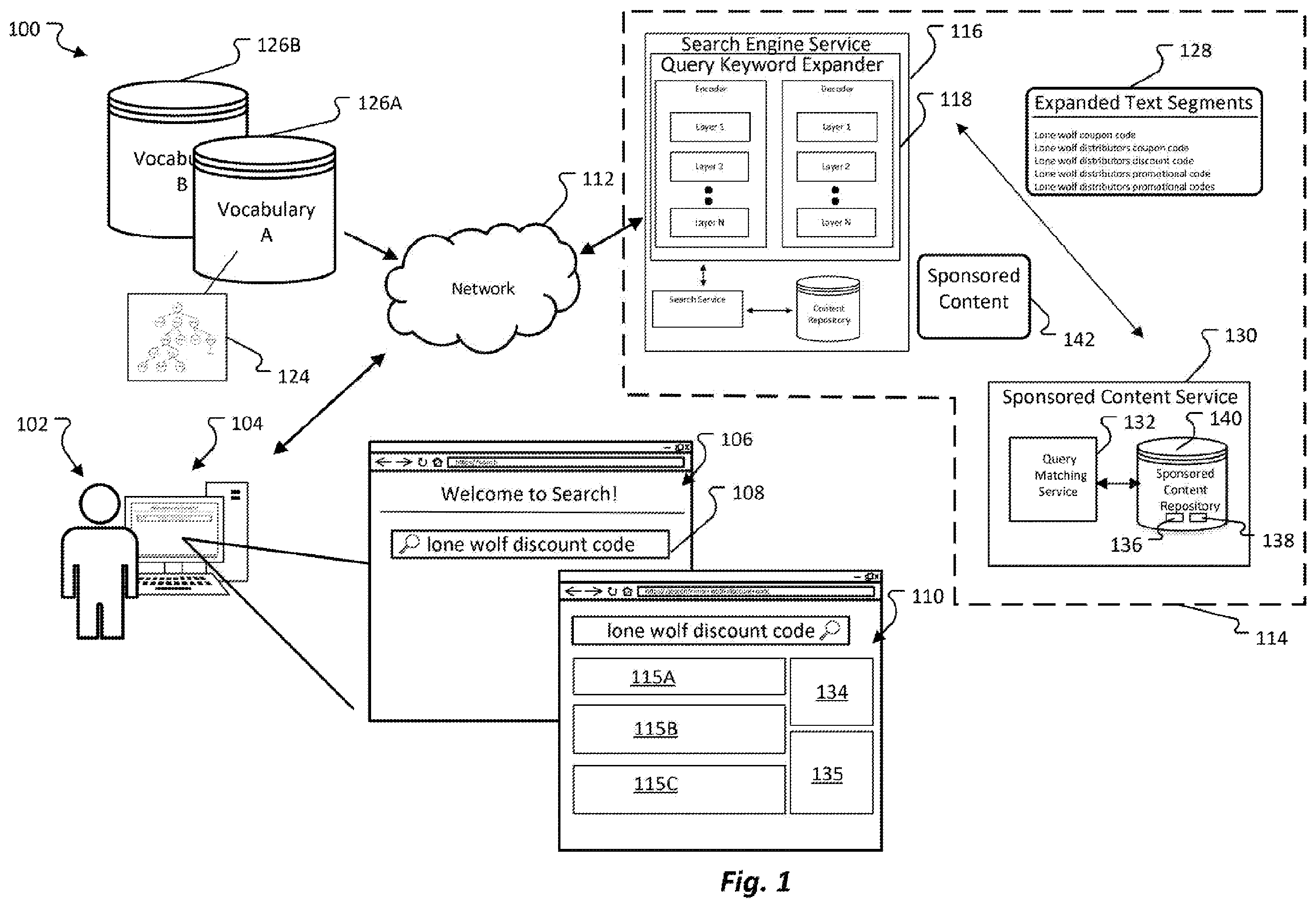 Patent US12353454 Figure 1 – Look ahead strategy for trie-based beam search in generative retrieval