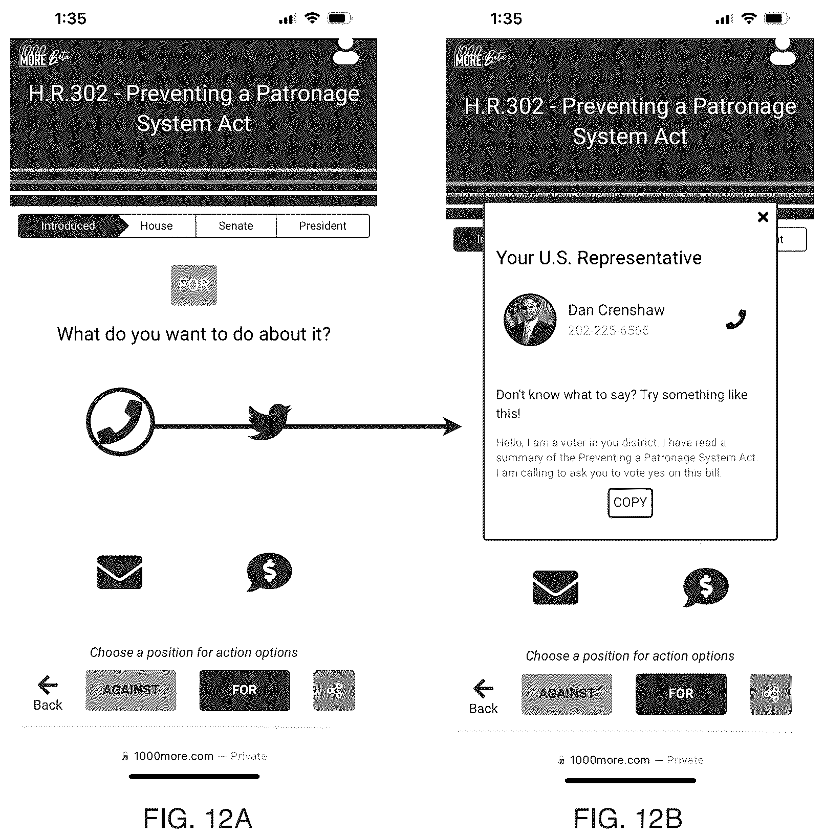 Patent US12353460 Figure 12 – 1000 more system for political engagement