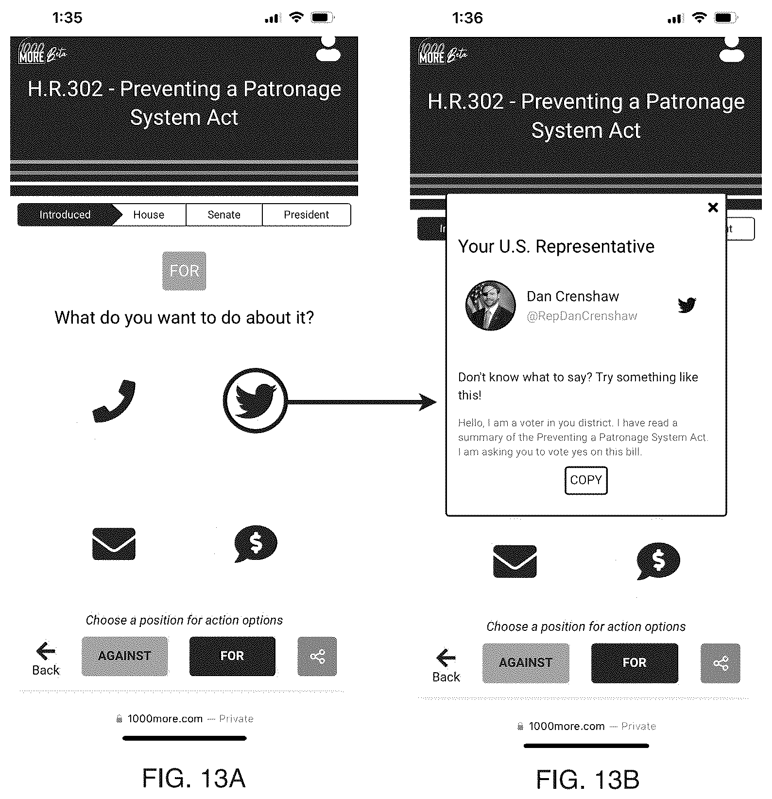 Patent US12353460 Figure 13 – 1000 more system for political engagement