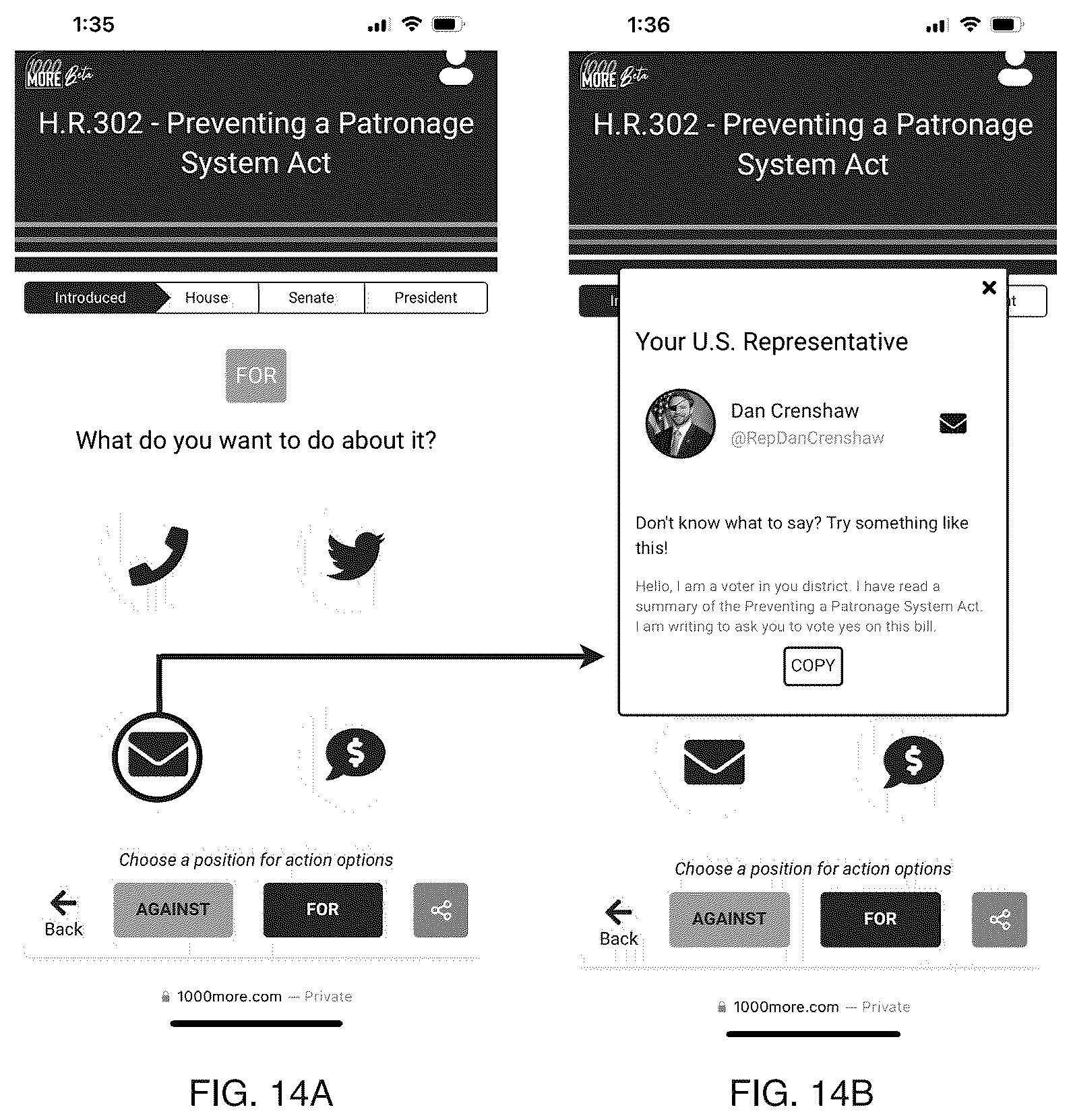 Patent US12353460 Figure 14 – 1000 more system for political engagement