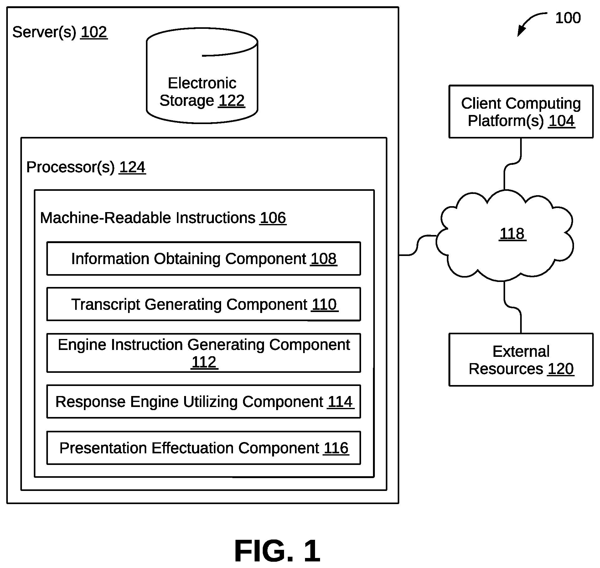 Patent US12353462 Figure 1 – Systems and methods to generate responses to queries conveyed by audio information