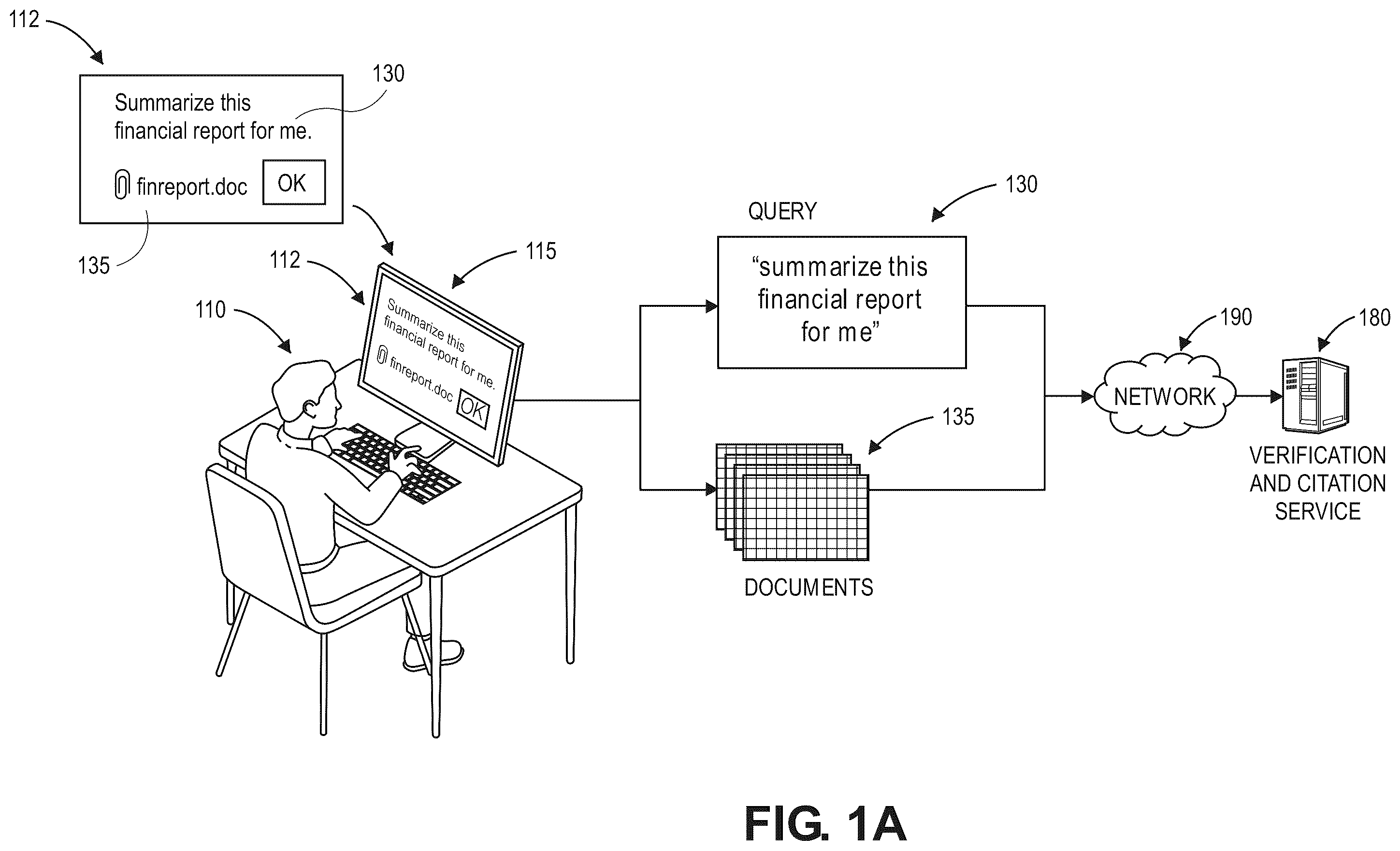 Patent US12353469 — Verification and citation for language model outputs — Figure 1