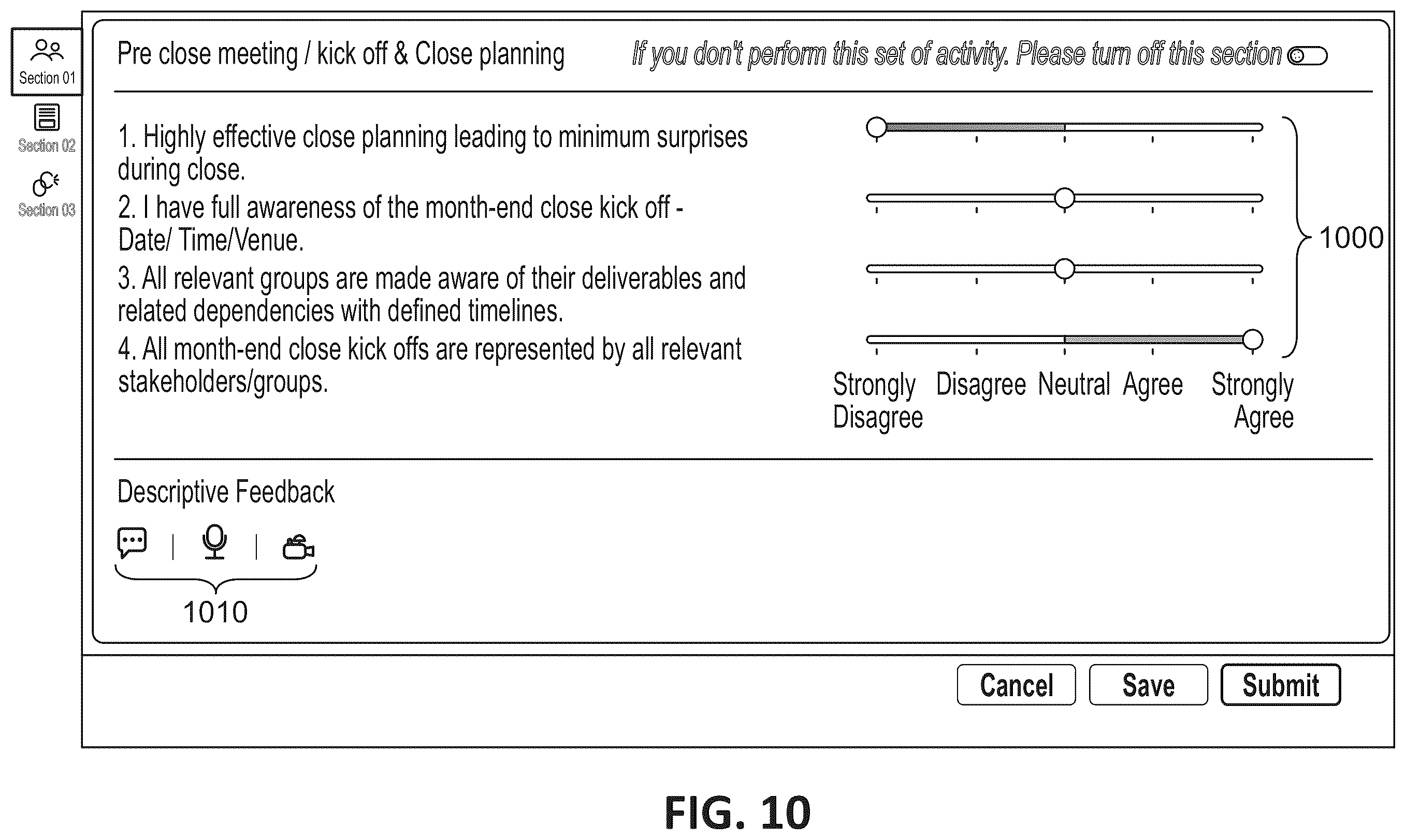 Patent US12353485 Figure 10 – Method and system for measuring, monitoring and enhancing user experience for personas across their end to end journey