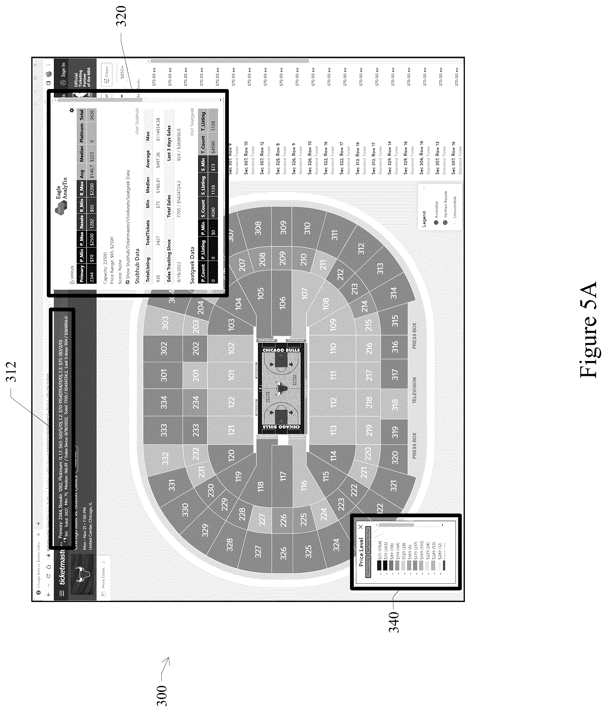 Patent US12353490 Figure 6 – Ticketing display based on historical ticket database
