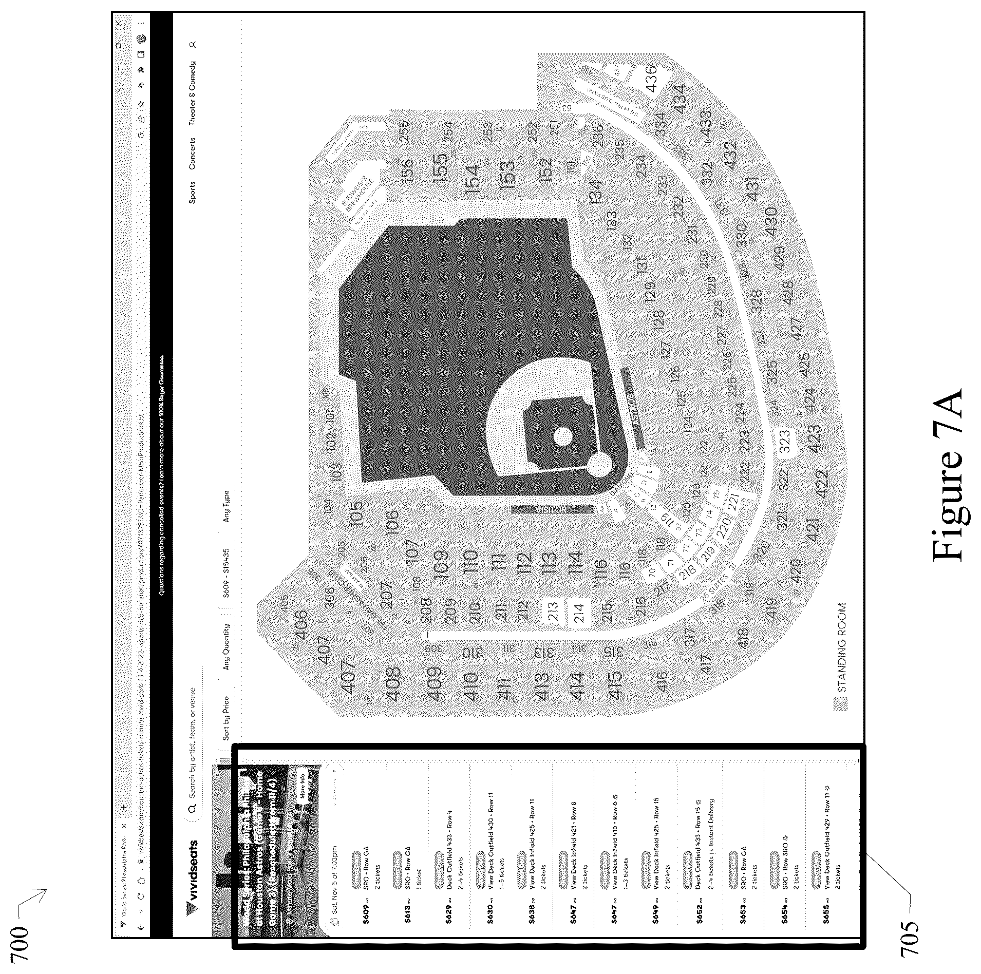Patent US12353490 Figure 19 – Ticketing display based on historical ticket database