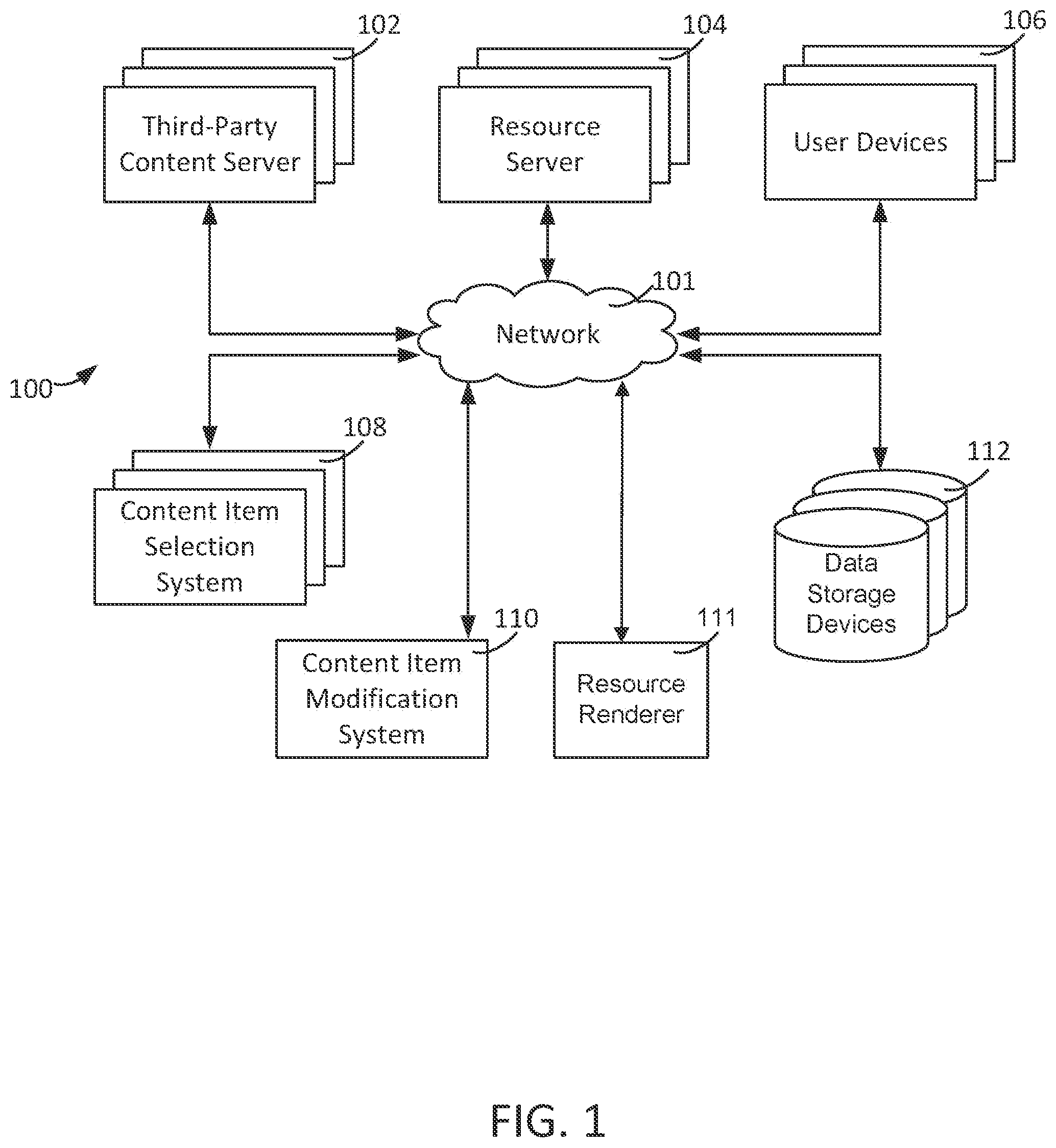Patent US12353497 Figure 1 – Systems and methods for automatically creating content modification scheme