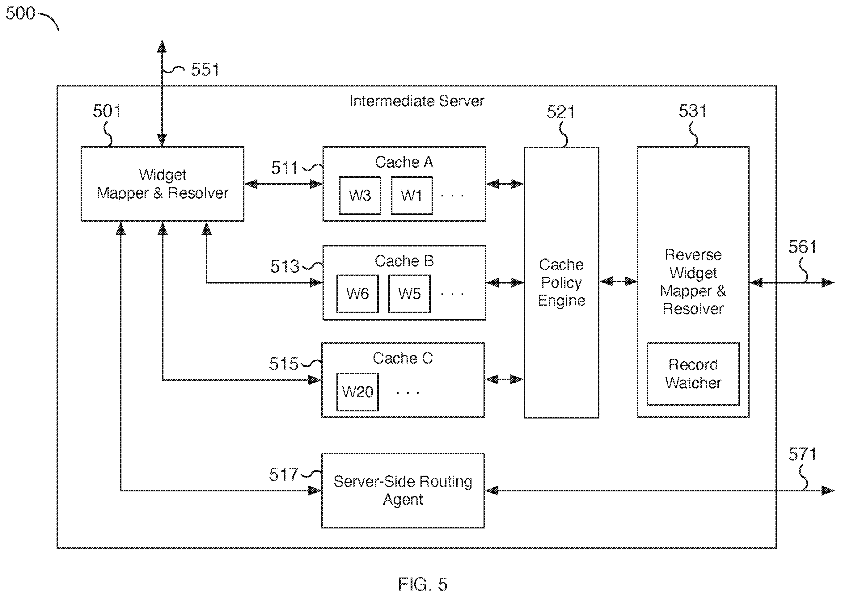Patent US12353498 Figure 5 – Intermediate widget cache
