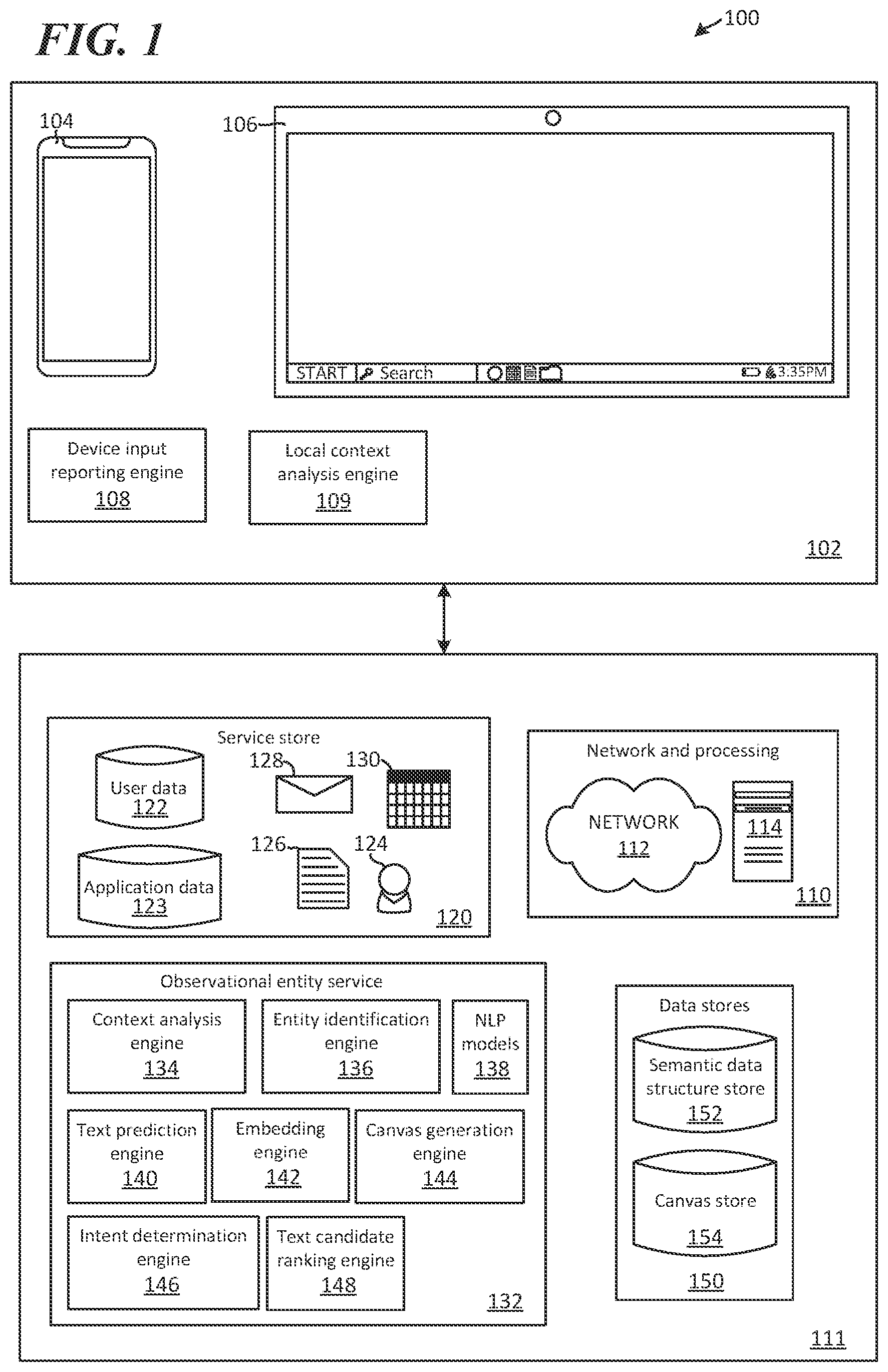 Patent US12353510 Figure 1 – Context-aware observational entity recognition and capture