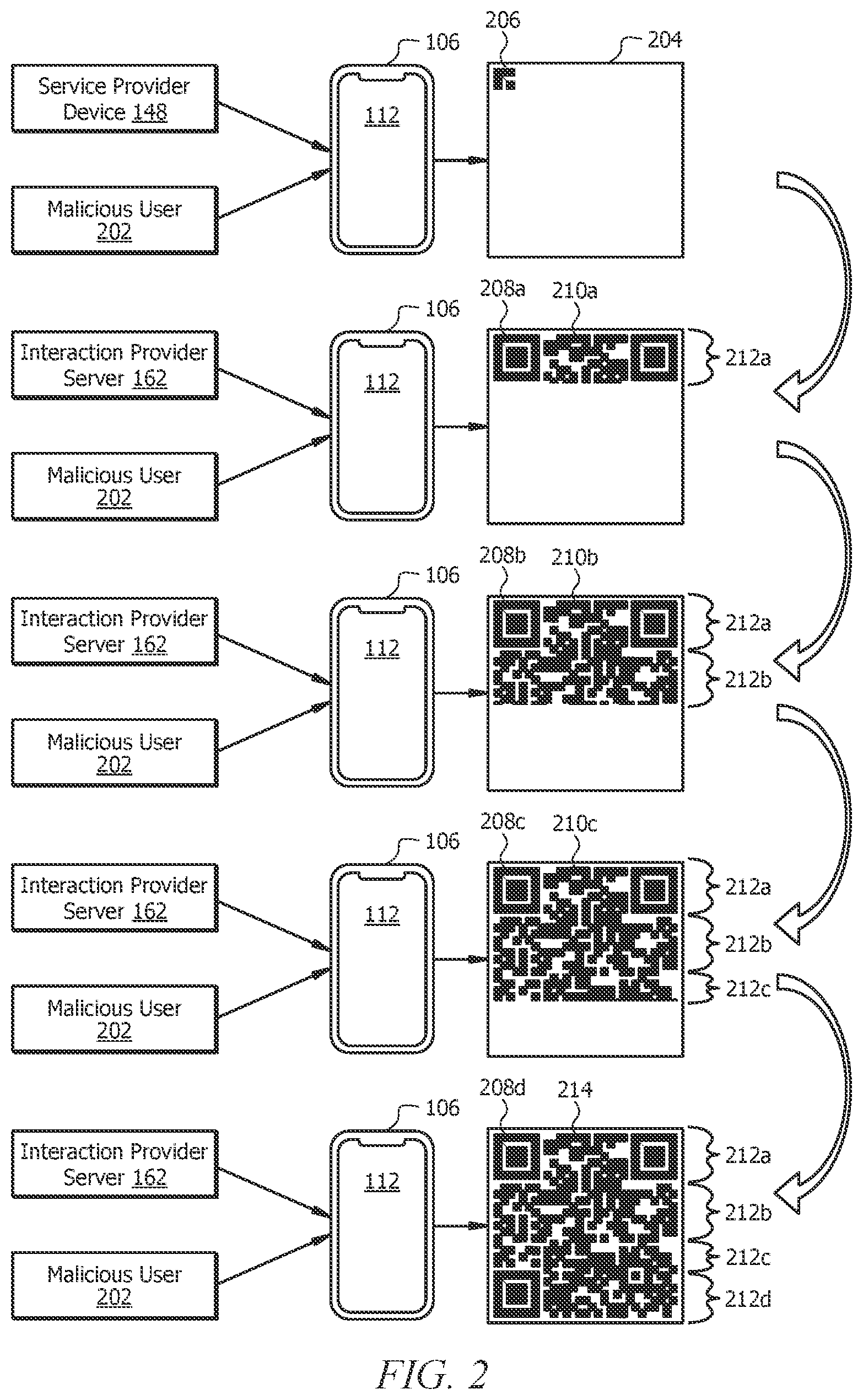 Patent US12353545 Figure 2 – System and method for improving security using recursively generated quick response codes