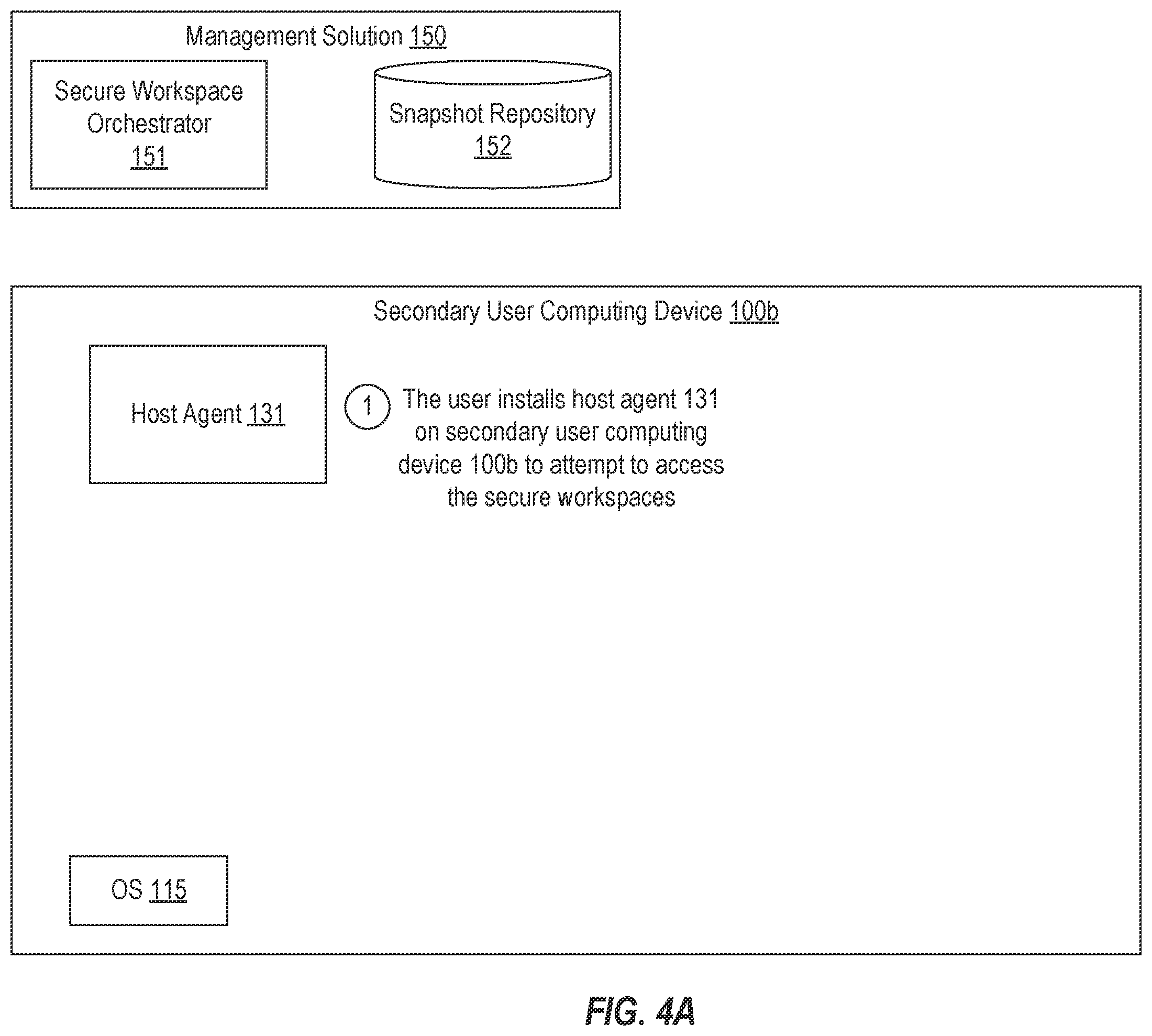 Patent US12353564 Figure 5 – Supporting secure workspaces in heterogenous environments