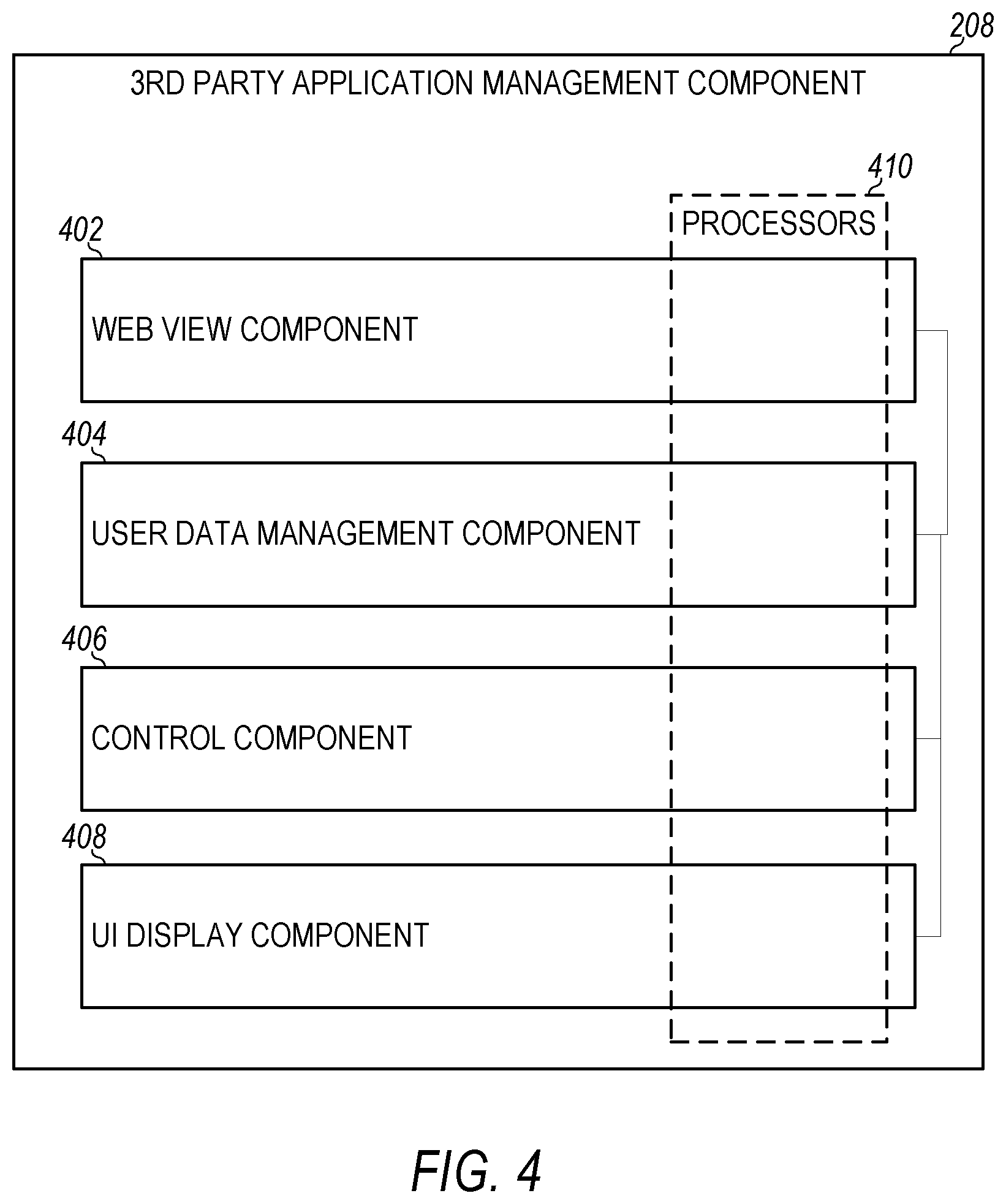 Patent US12353575 Figure 4 – 3rd party application management