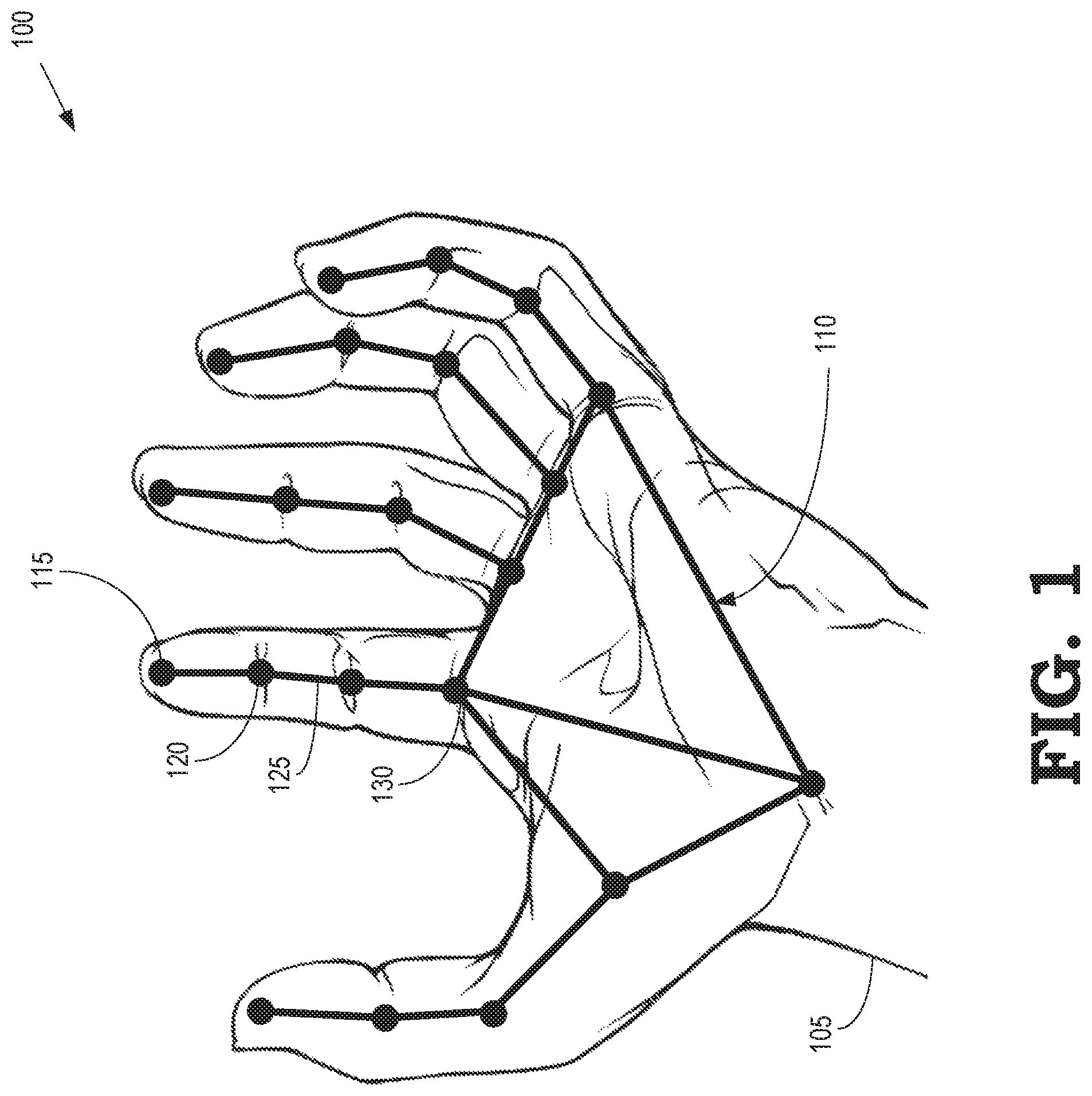 Patent US12353637 Figure 1 – Hand skeleton learning, lifting, and denoising from 2D images