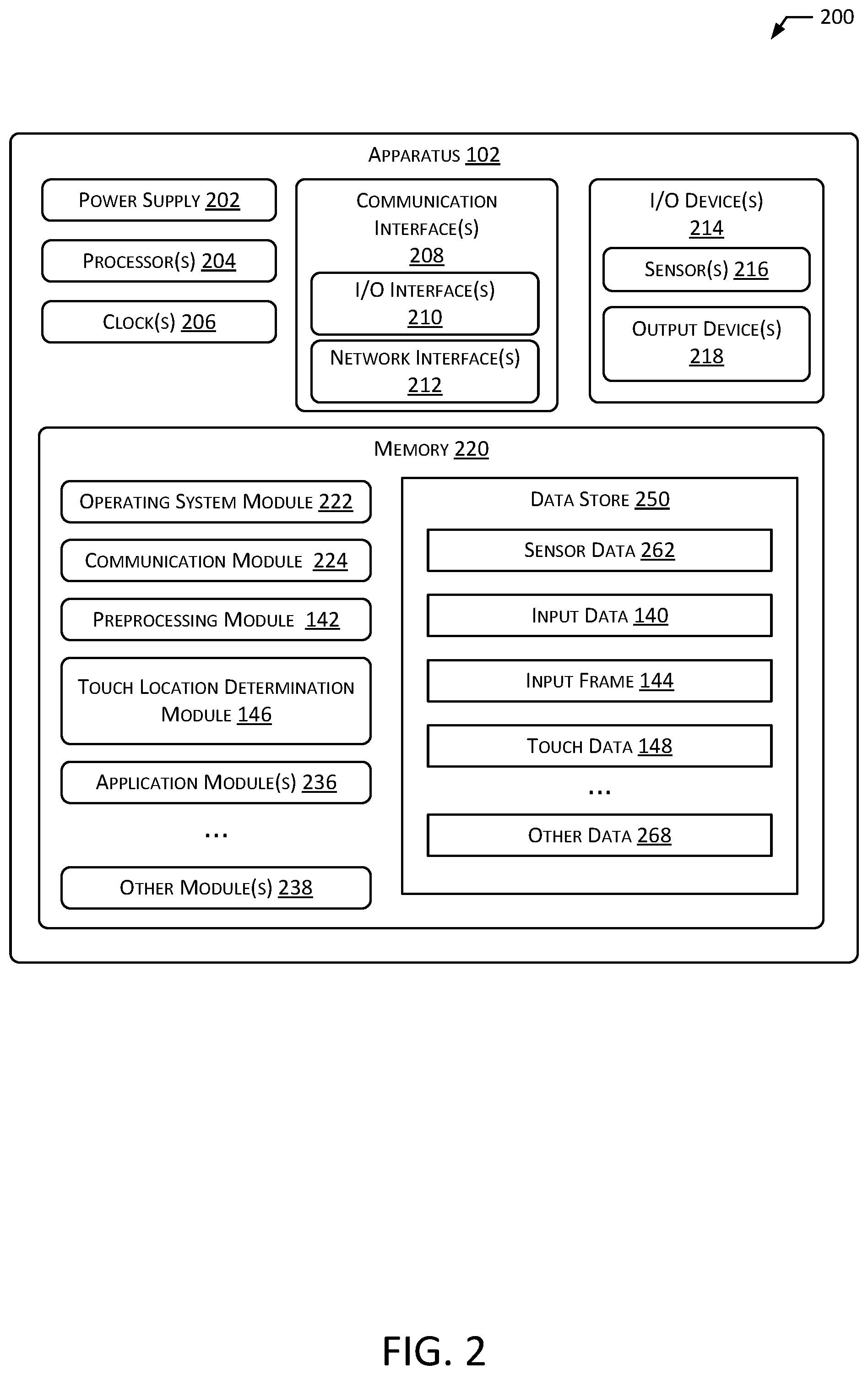 Patent US12353638 Figure 2 – System for touch interaction with non-touchscreen display