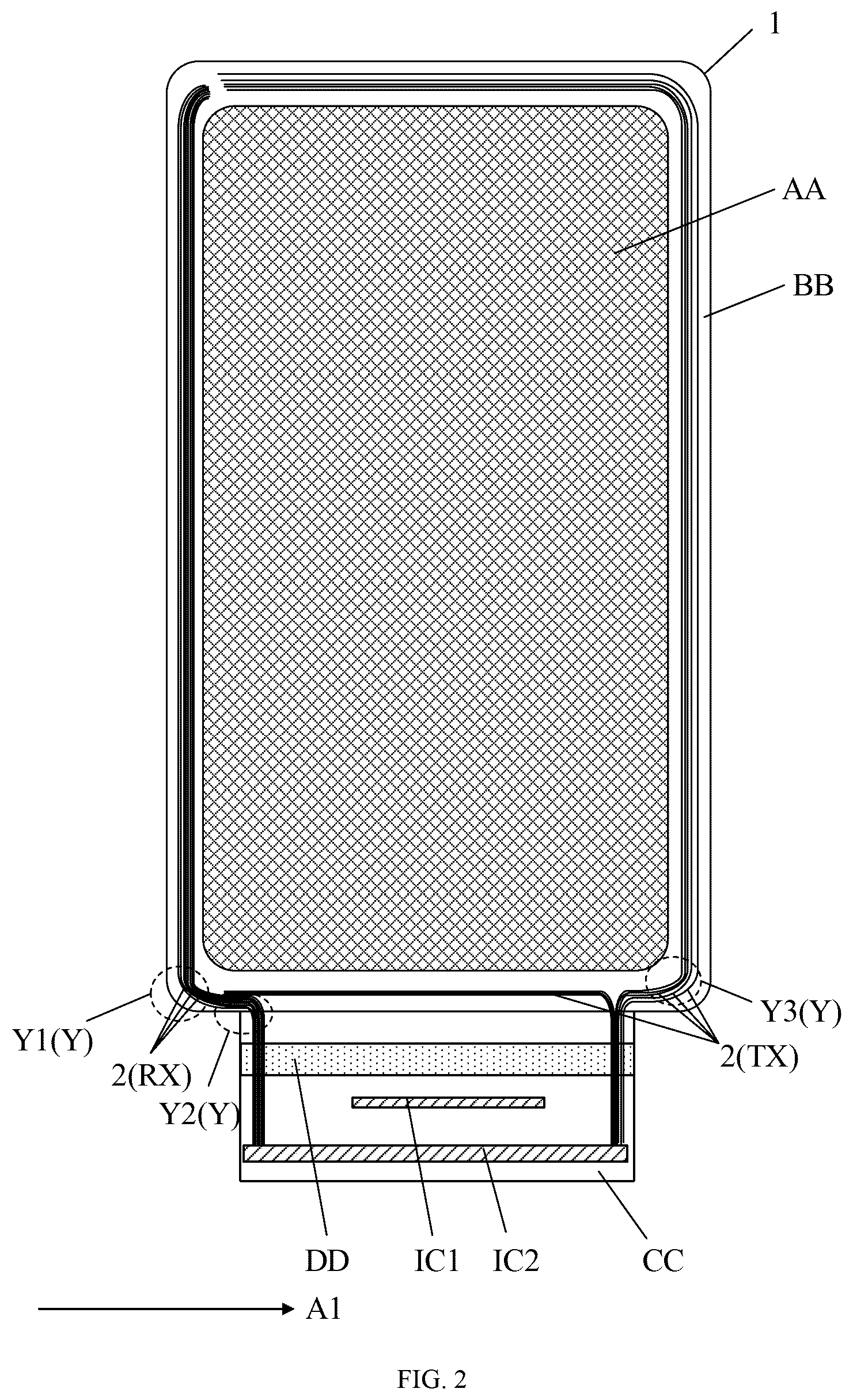 Patent US12353654 Figure 2 – Touch display panel and display device