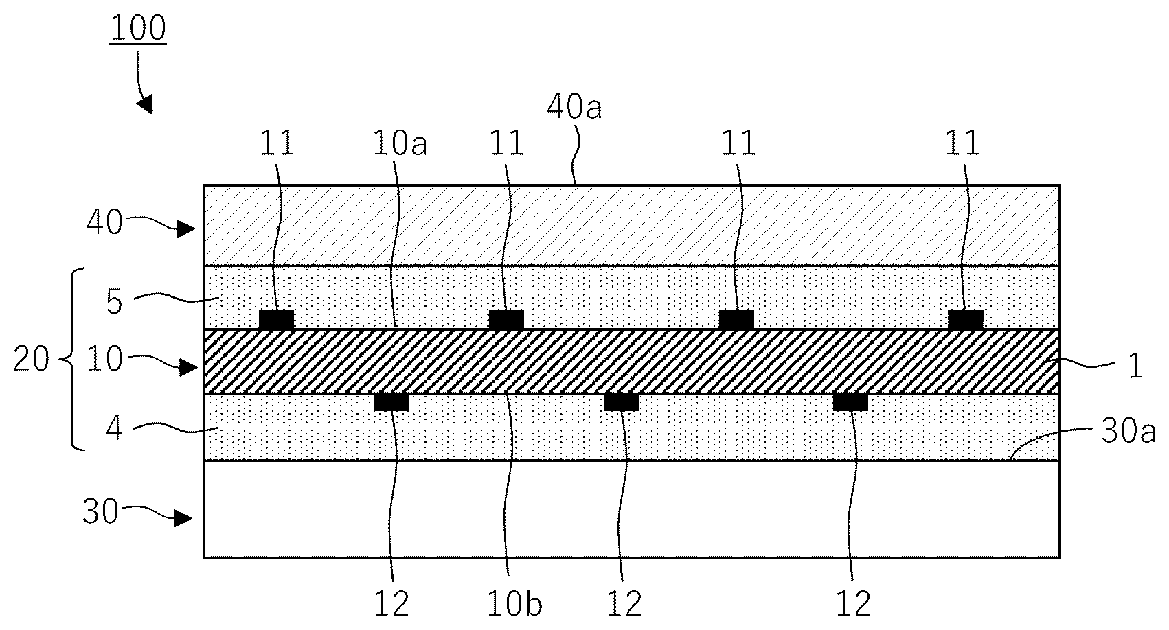Patent US12353655 Figure 1 – Touch sensor with pressure sensitive adhesive layer, touch panel, and image display device