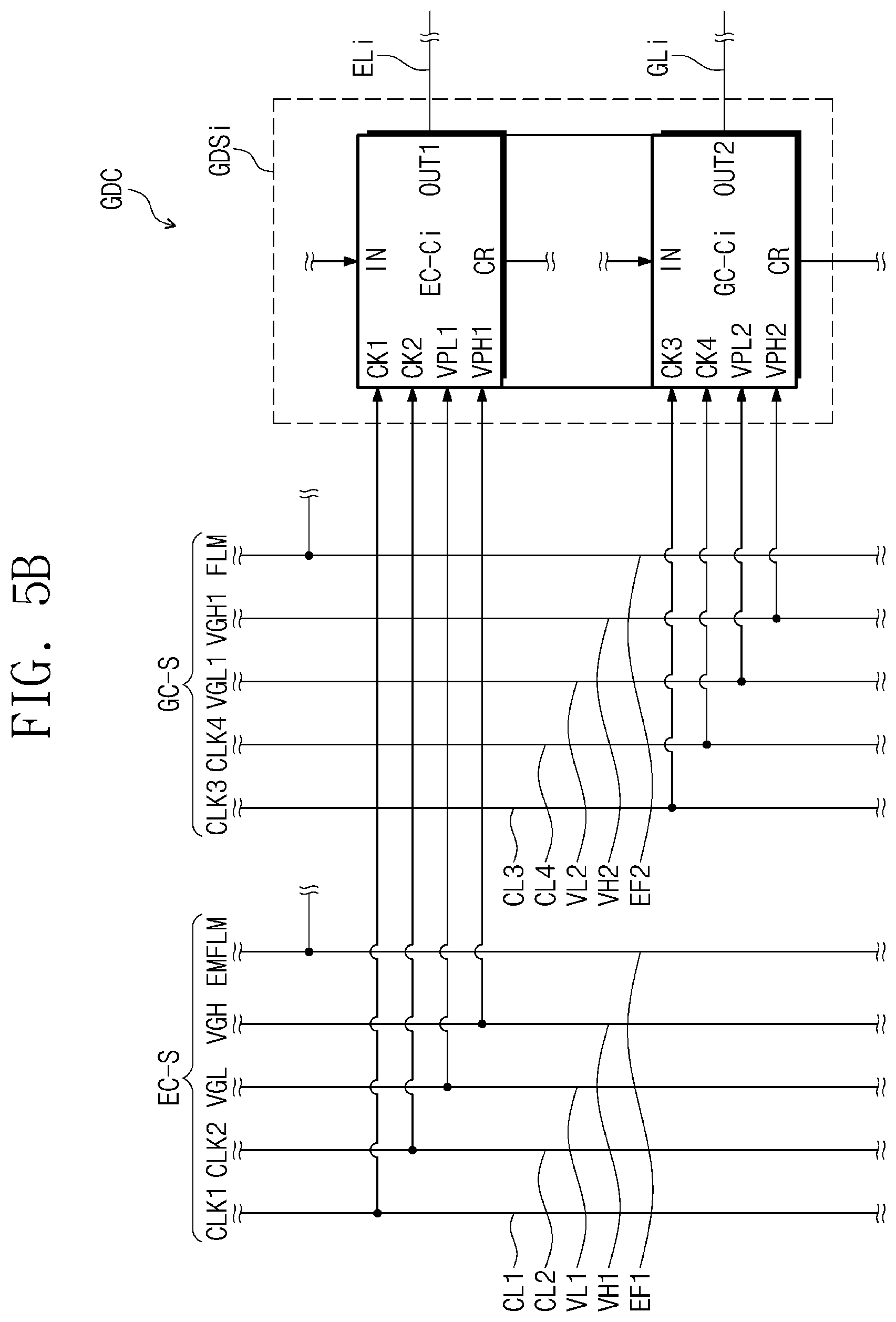 Patent US12353656 Figure 9 – Display device including a conductive portion covering an area in which clock signal lines and touch signal lines overlap