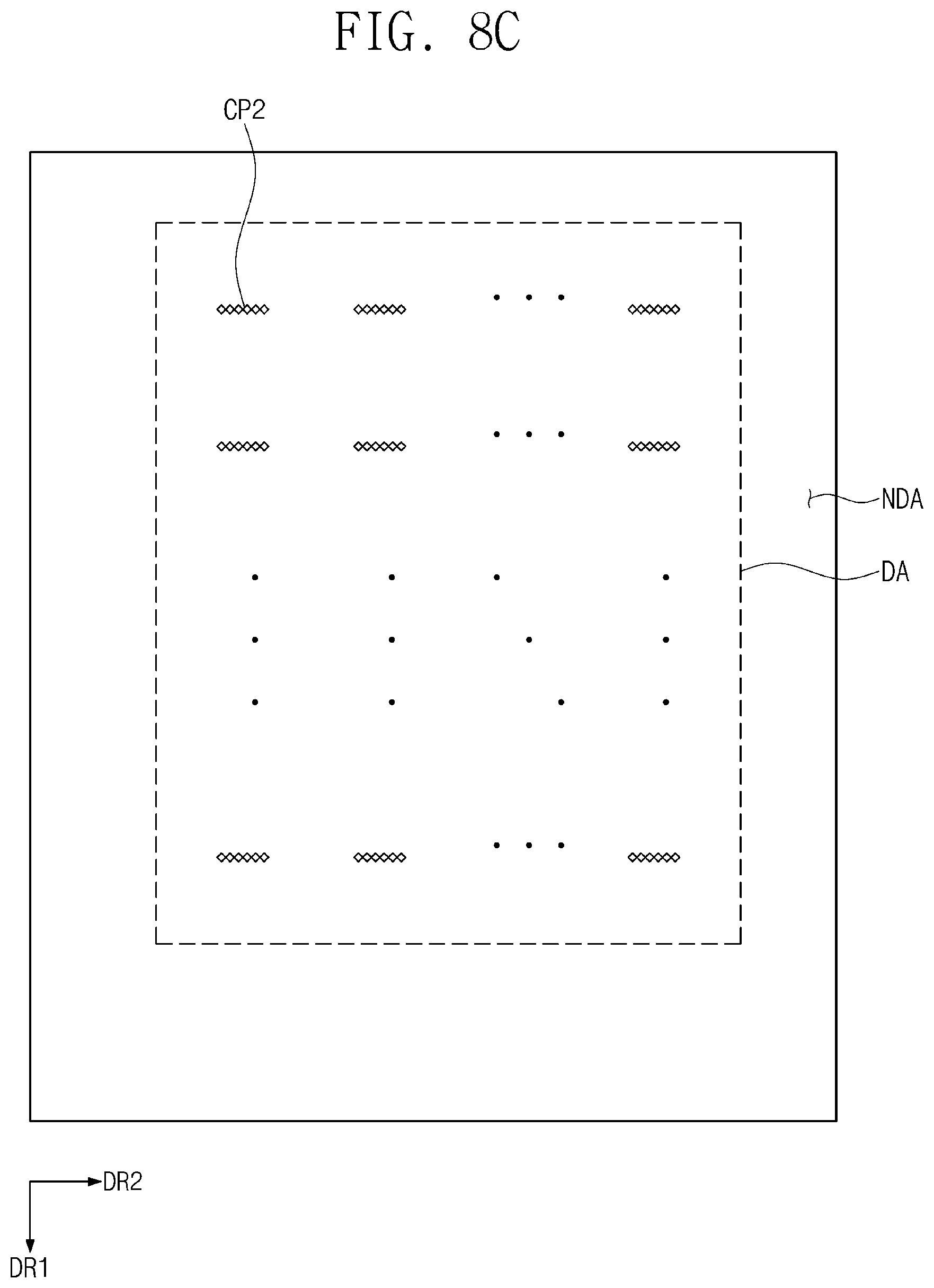 Patent US12353656 Figure 18 – Display device including a conductive portion covering an area in which clock signal lines and touch signal lines overlap