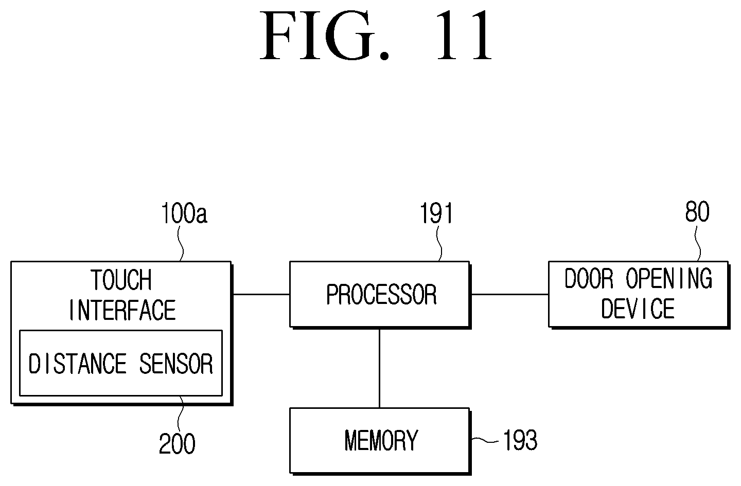 Patent US12353657 Figure 11 – Refrigerator including touch interface