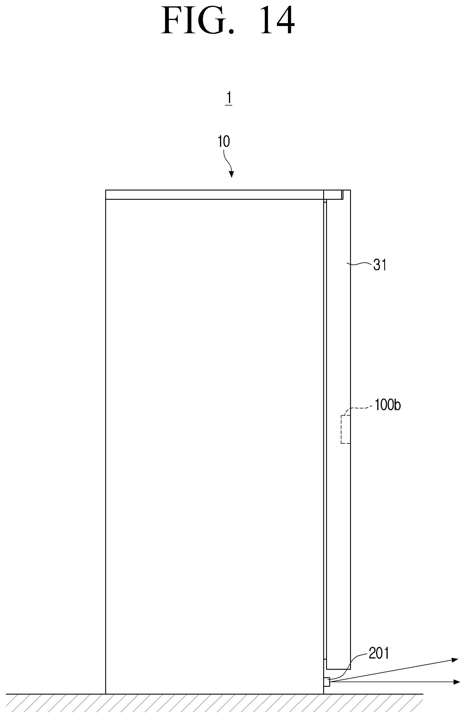 Patent US12353657 Figure 14 – Refrigerator including touch interface