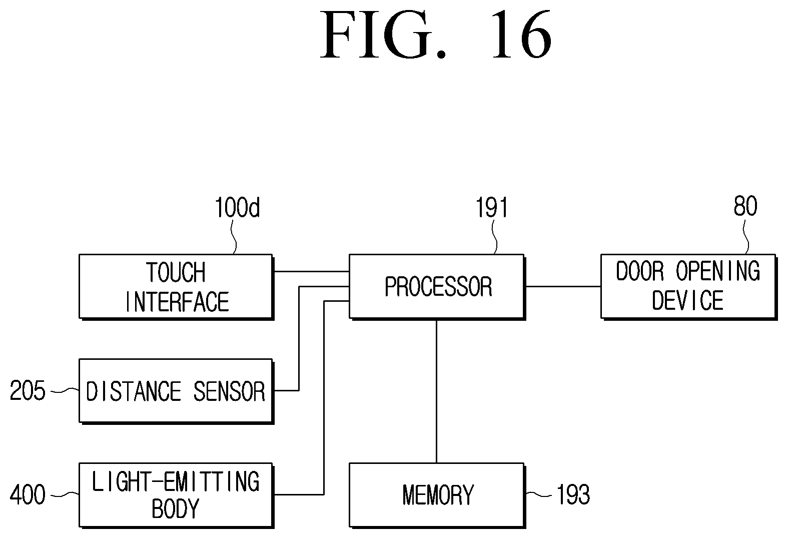 Patent US12353657 Figure 16 – Refrigerator including touch interface