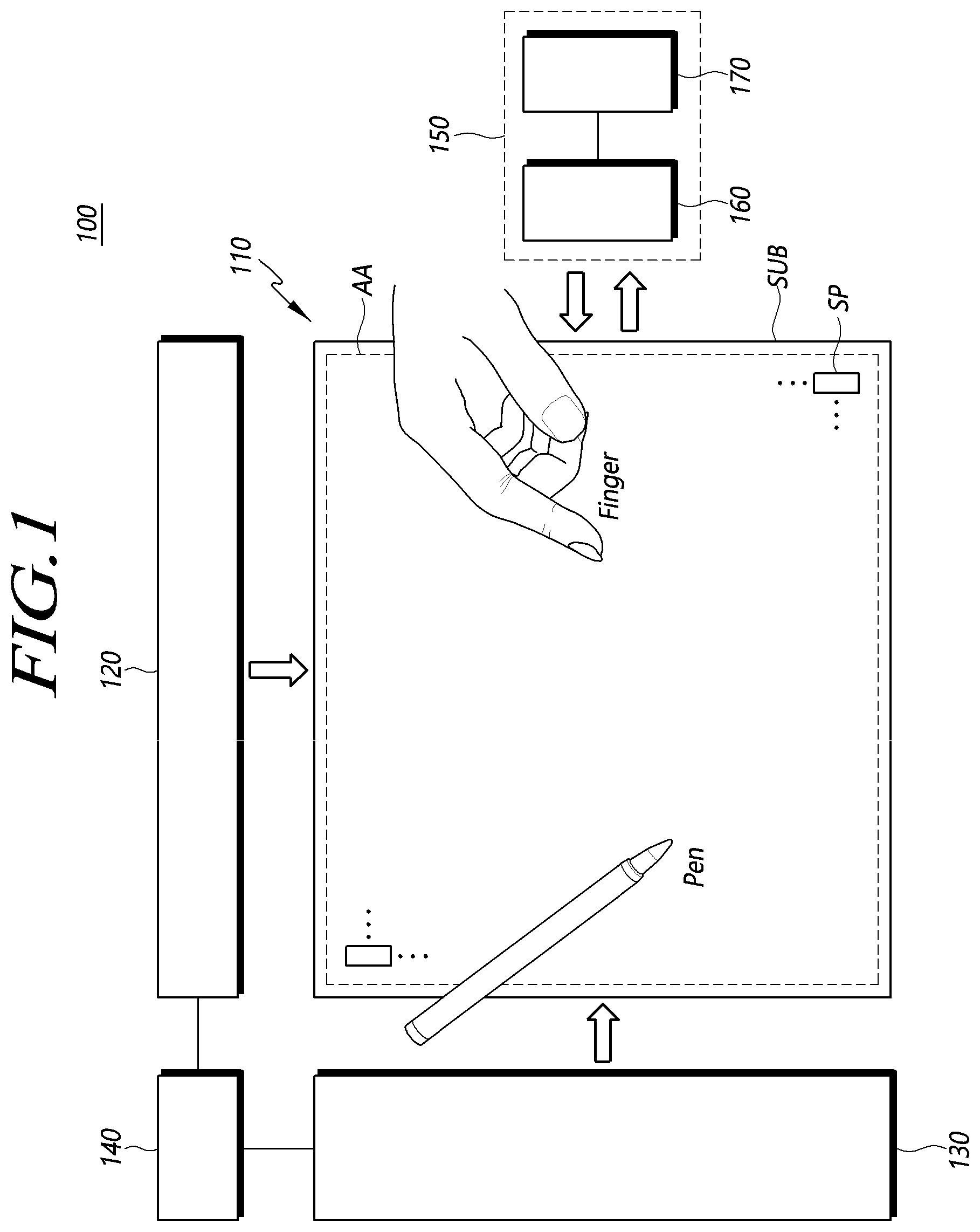 Patent US12353659 Figure 1 – Touch display device and touch display panel