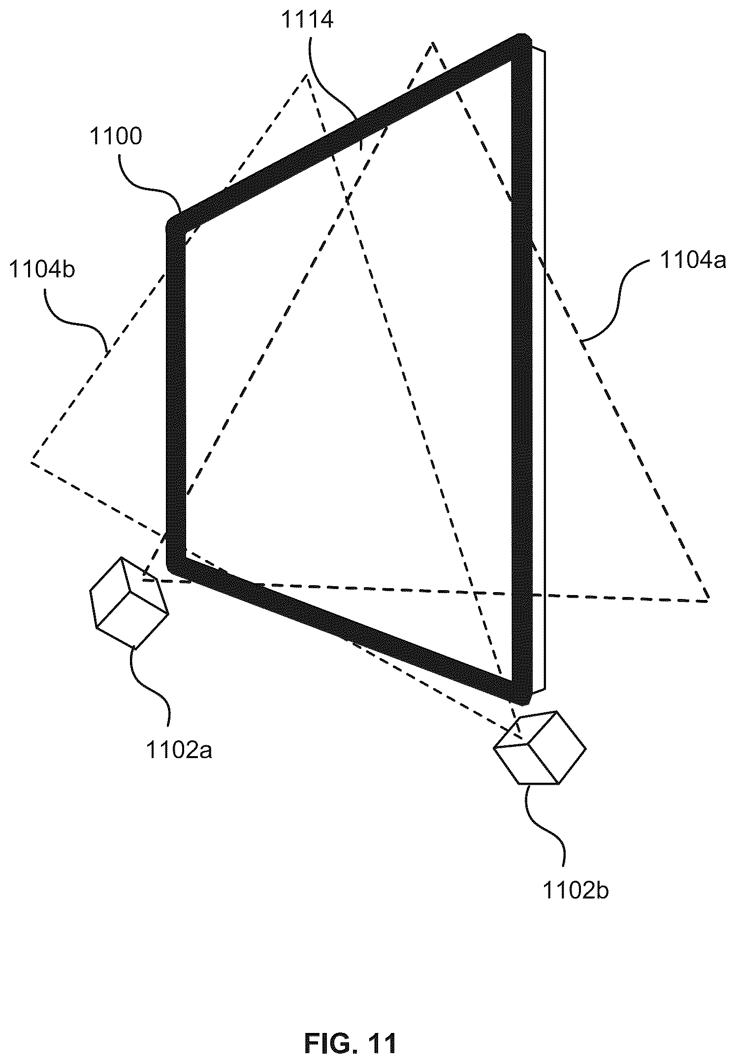 Patent US12353664 Figure 11 – Registering selections of graphical elements on electronic displays using time-of-flight sensors